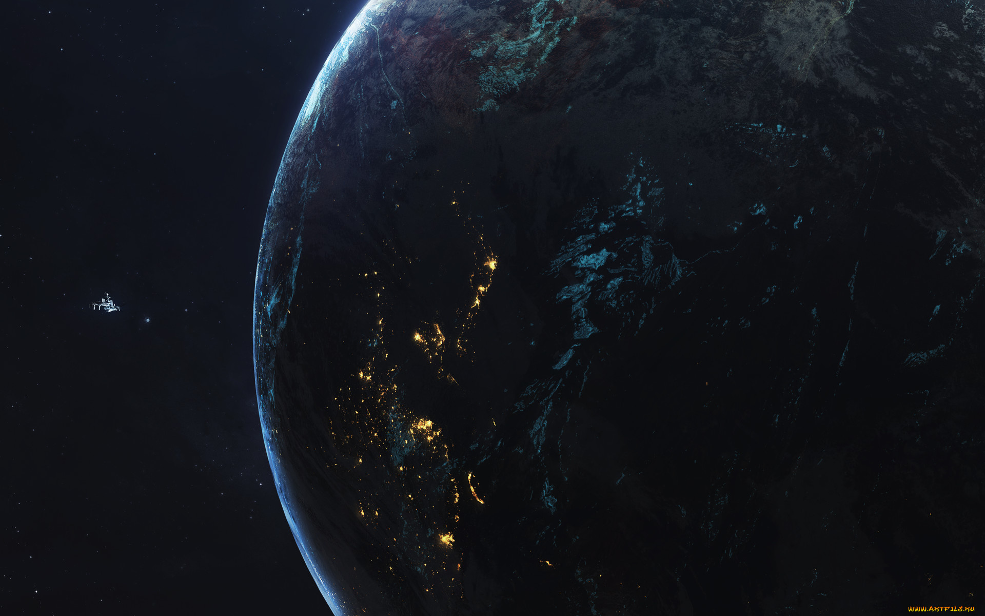 космос, арт, звезды, галактики, вселенная, планета