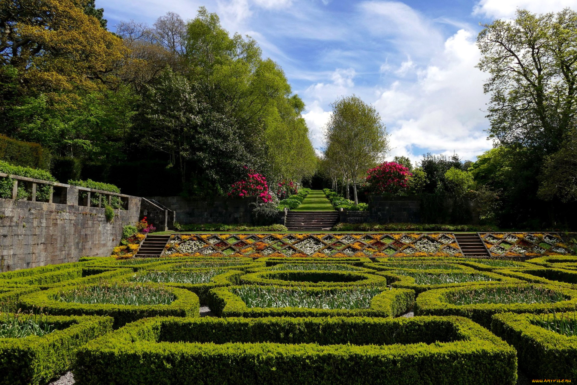 природа, парк, ландшафтный, дизайн