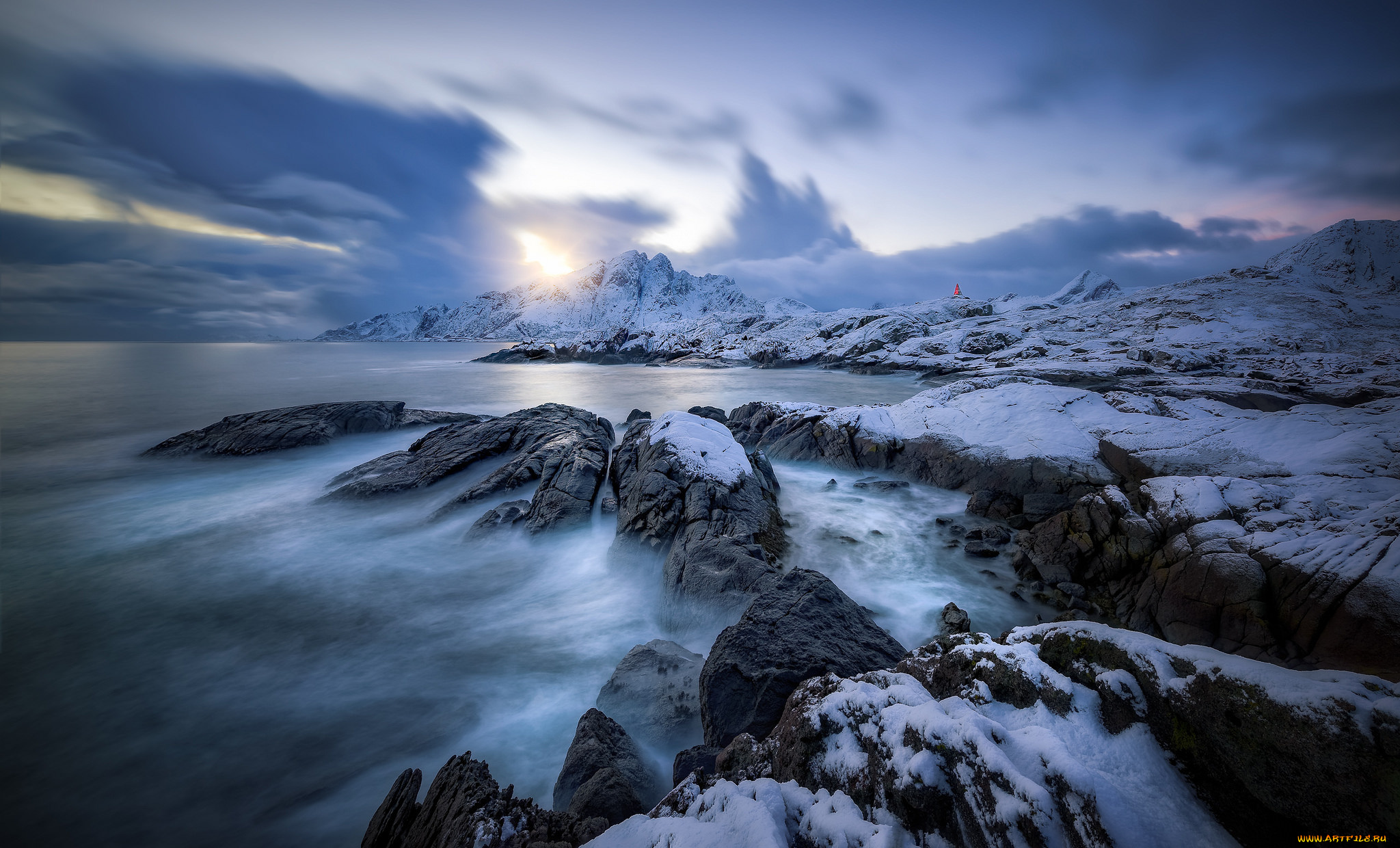 природа, побережье, простор