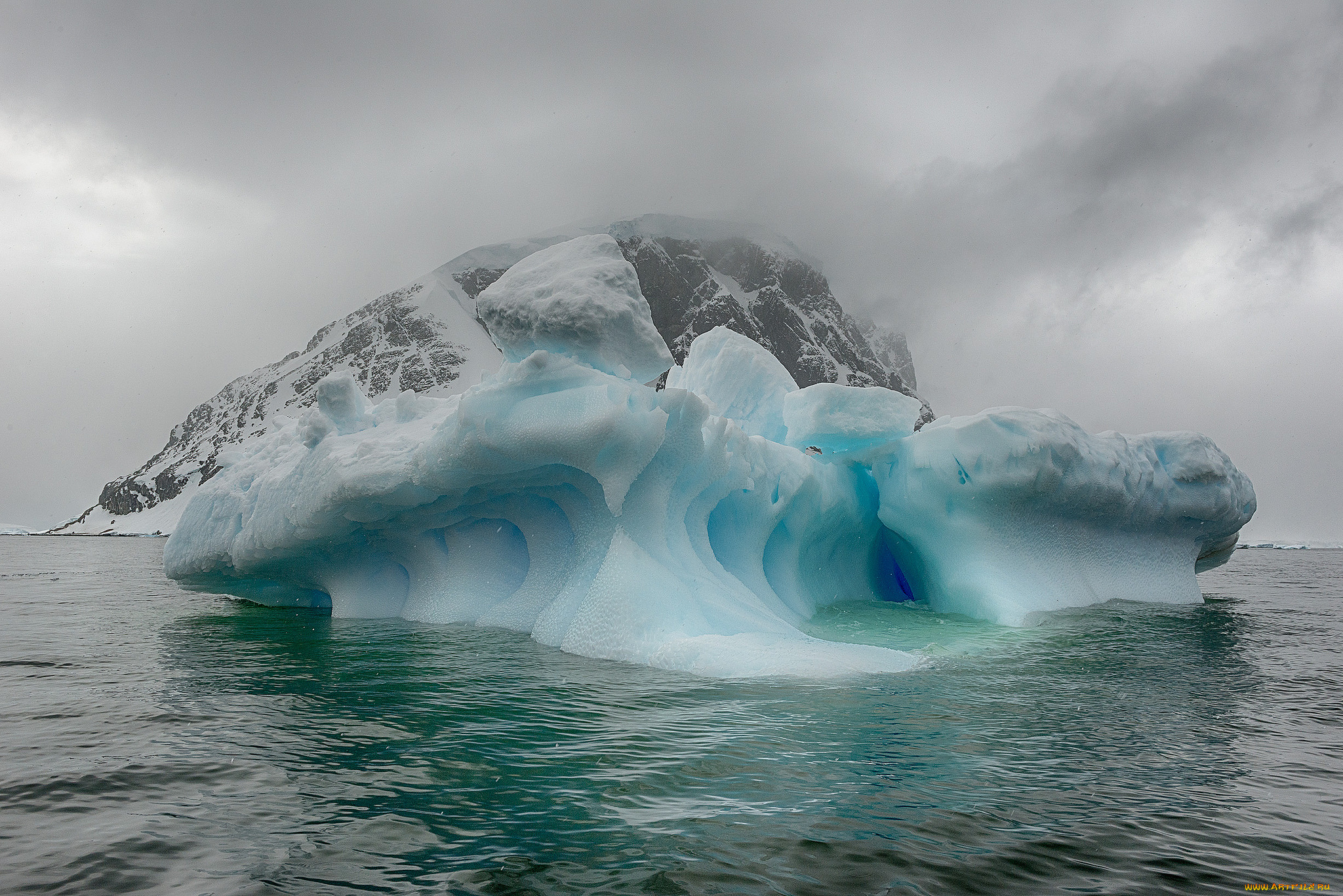 природа, айсберги, и, ледники, простор
