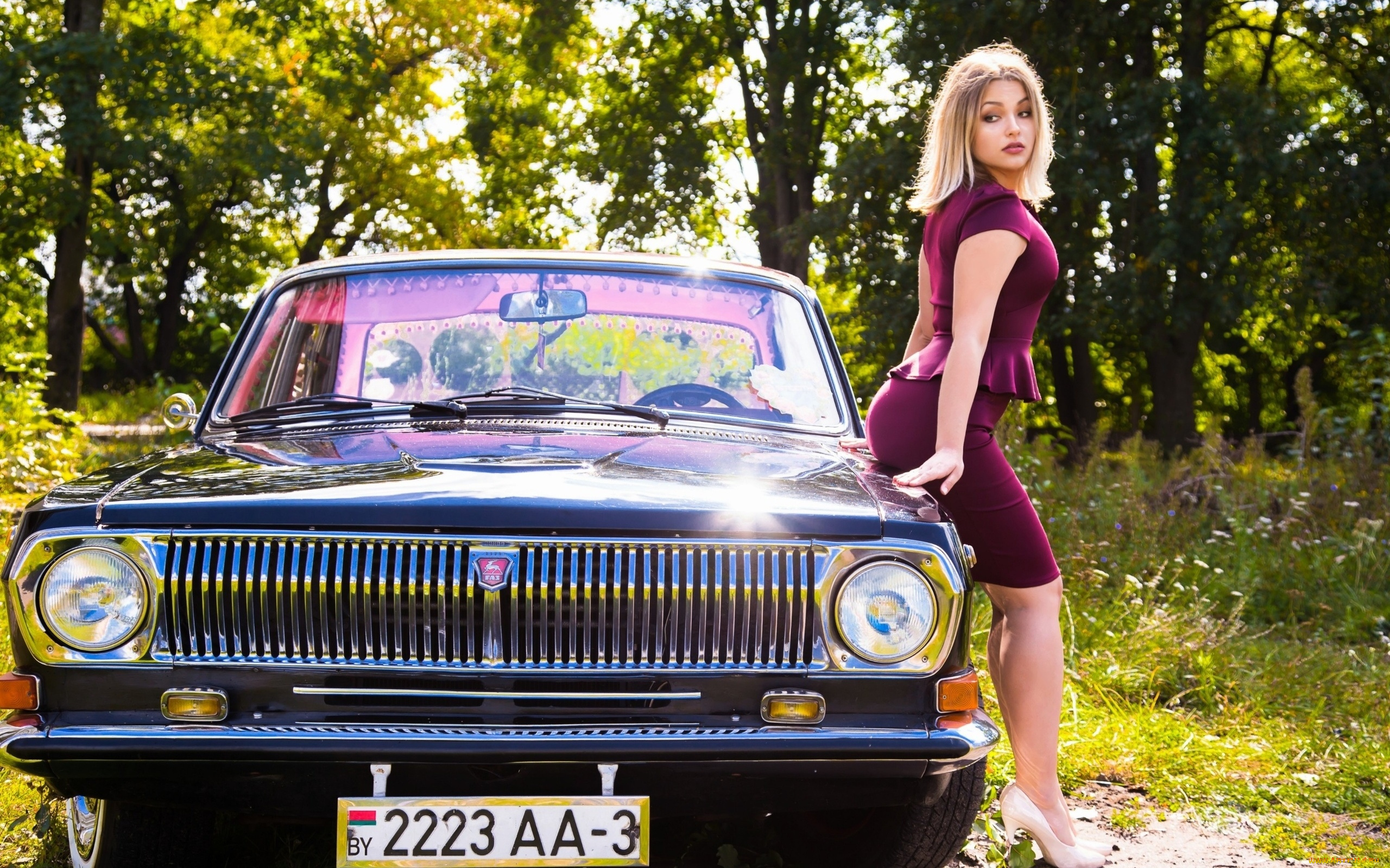 автомобили, -авто, с, девушками, автомобиль, фон, взгляд, девушка