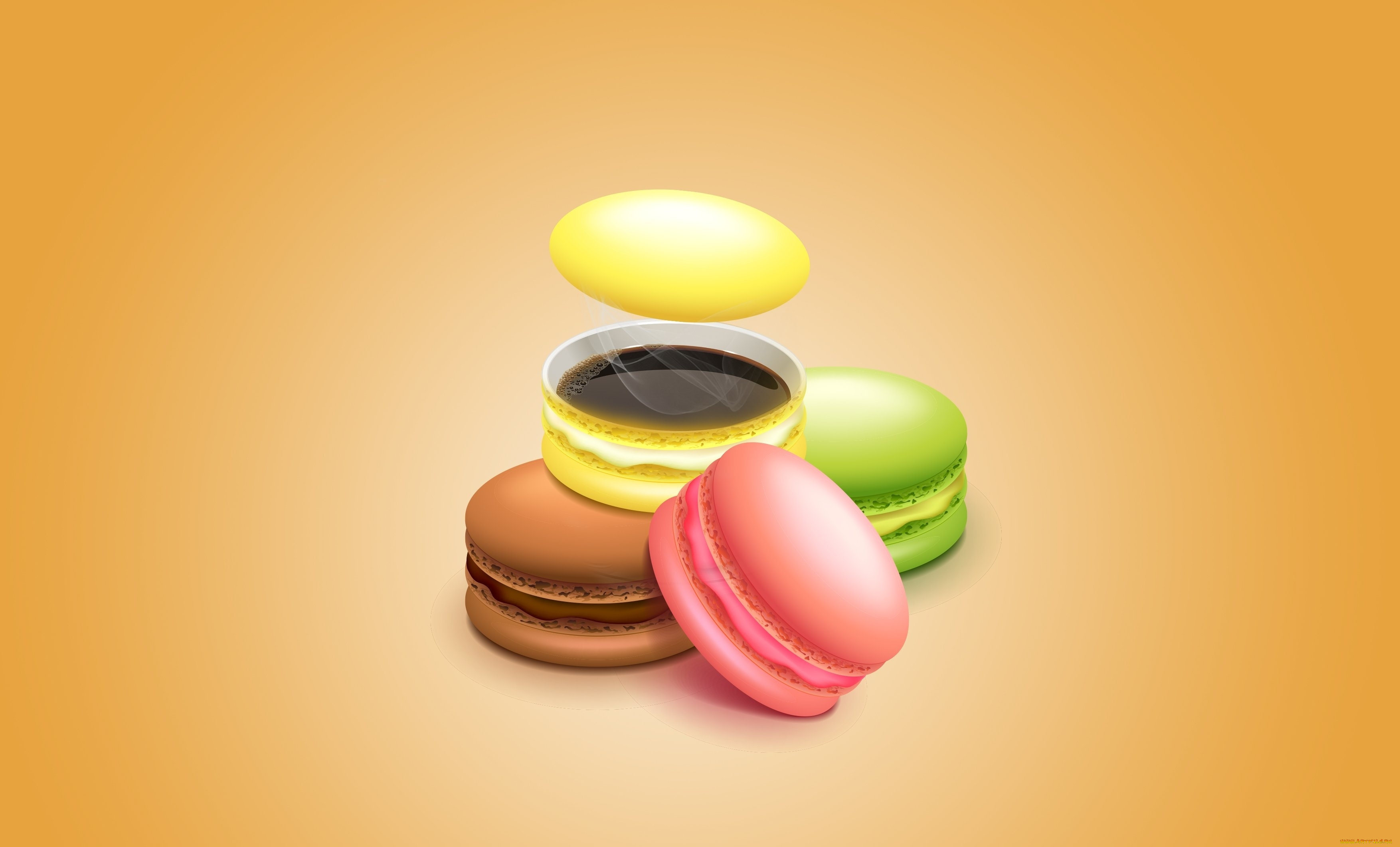 векторная, графика, еда, , food, фон, кофе