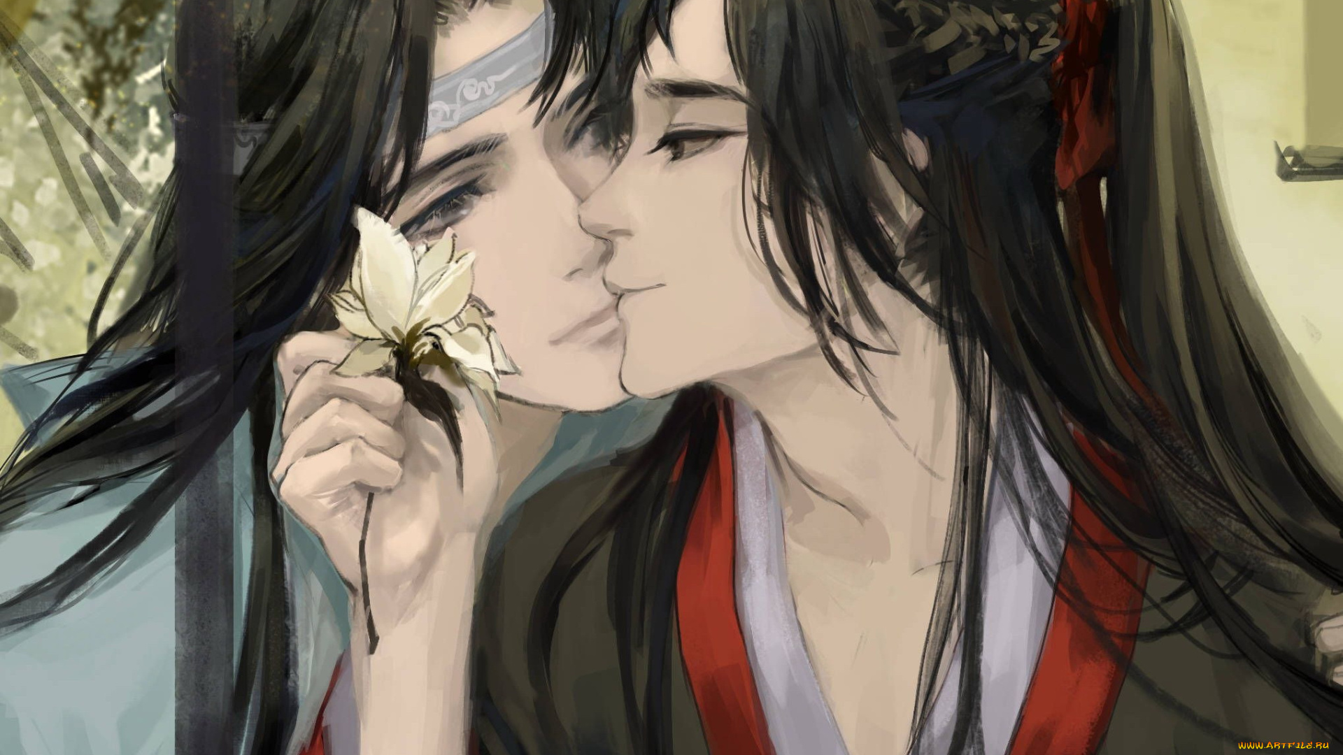 аниме, mo, dao, zu, shi, вэй, усянь, лань, ванцзи, цветок