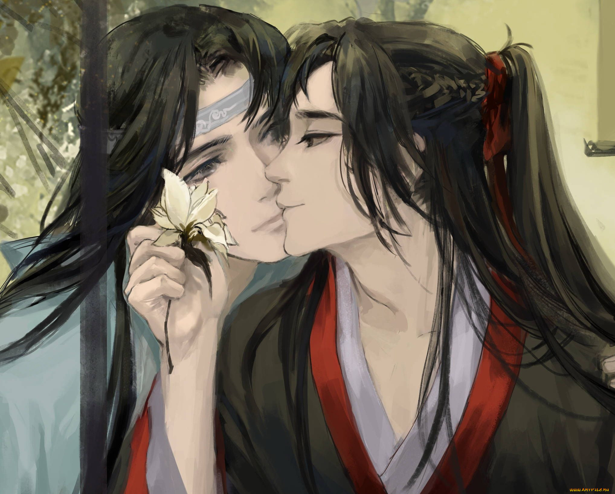 аниме, mo, dao, zu, shi, вэй, усянь, лань, ванцзи, цветок