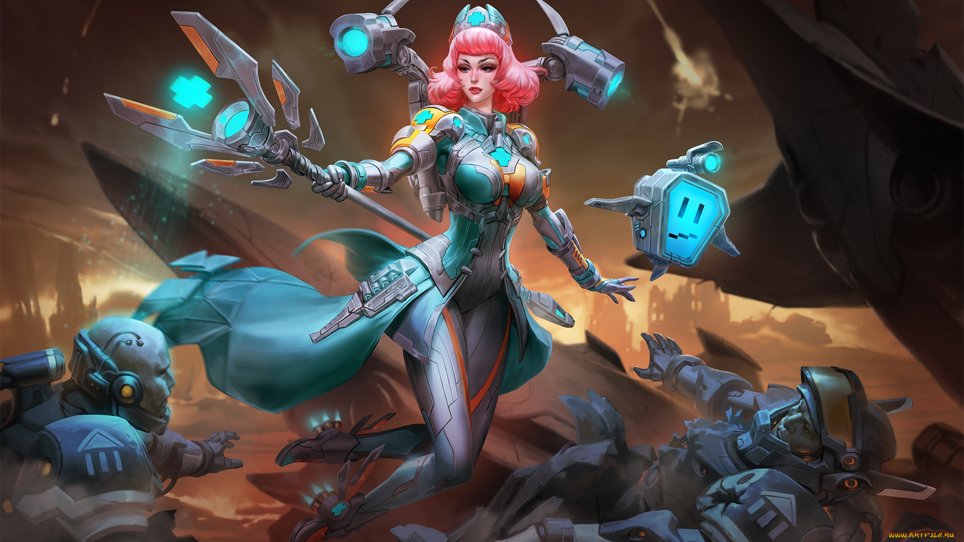 видео, игры, smite, девушка, фон, мужчины, посох, униформа