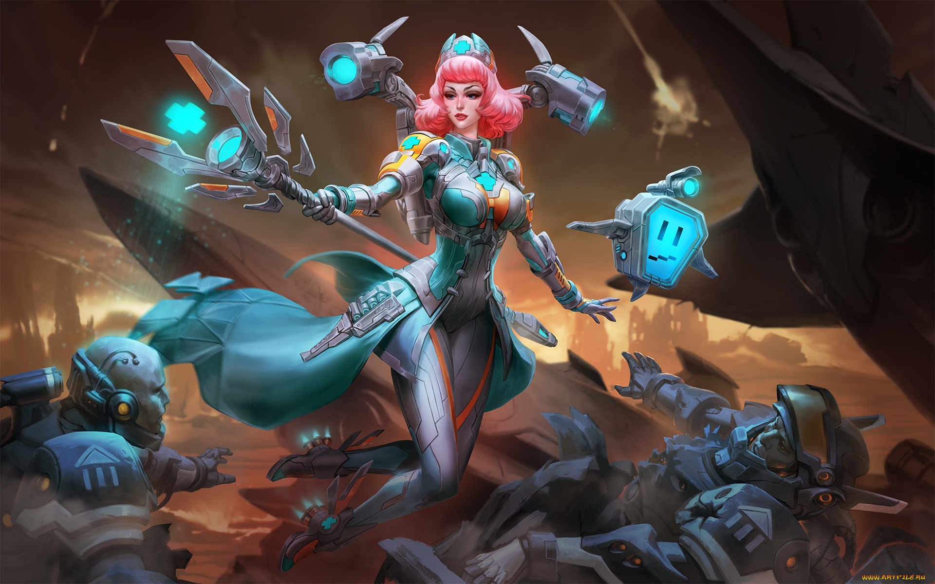 видео, игры, smite, девушка, фон, мужчины, посох, униформа