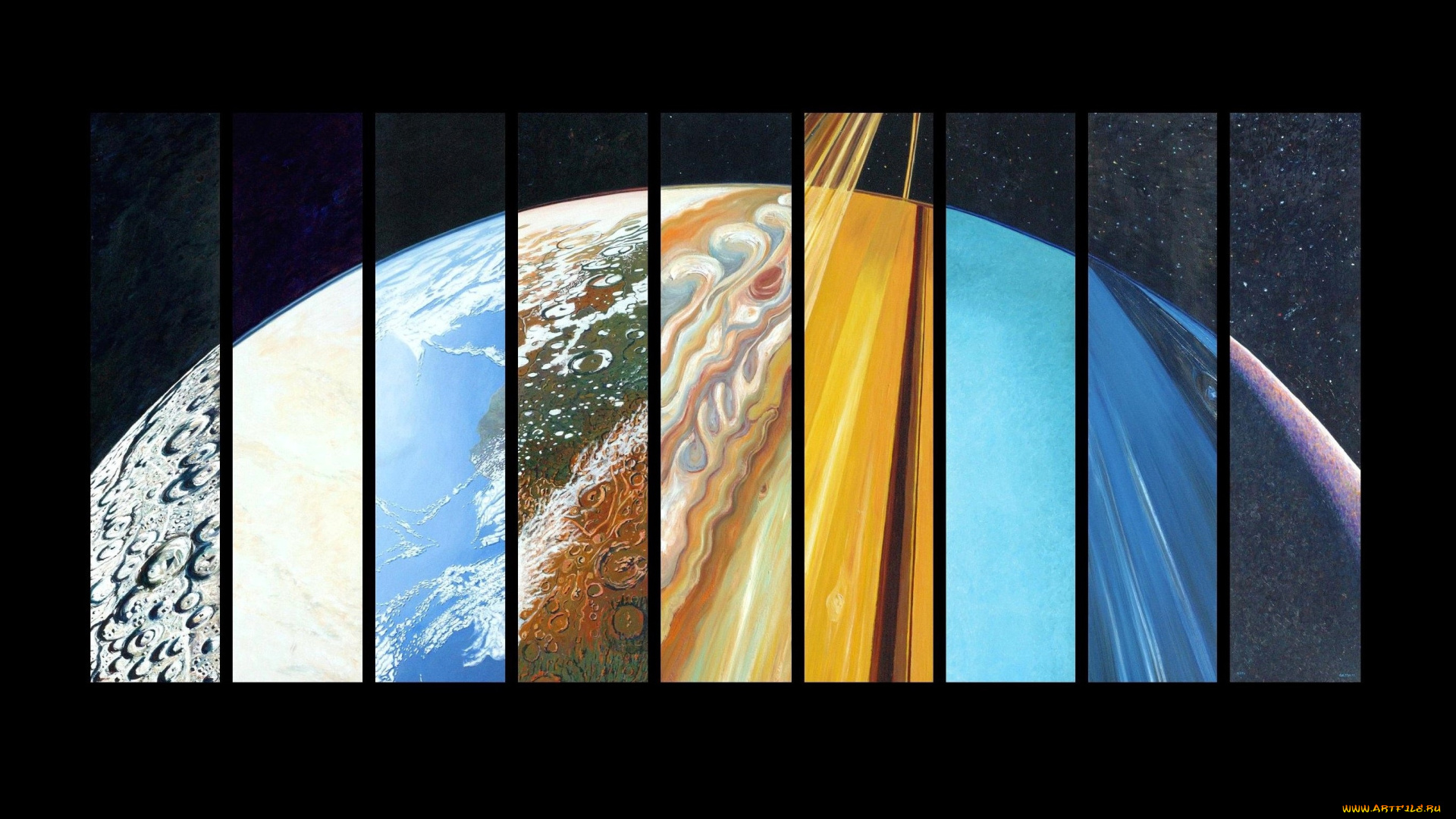 космос, арт, планеты, поверхности, коллаж