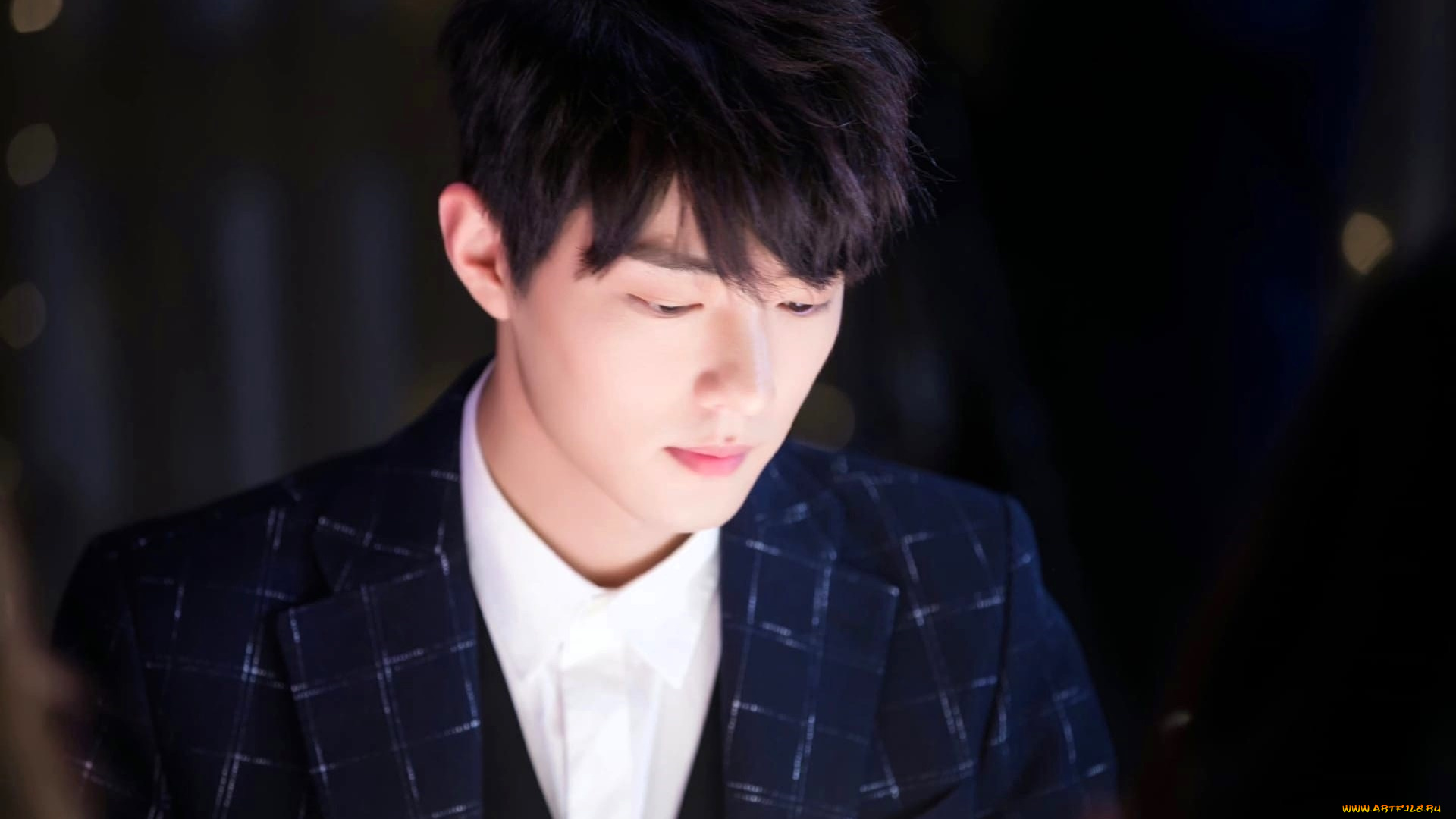 мужчины, xiao, zhan, лицо, пиджак