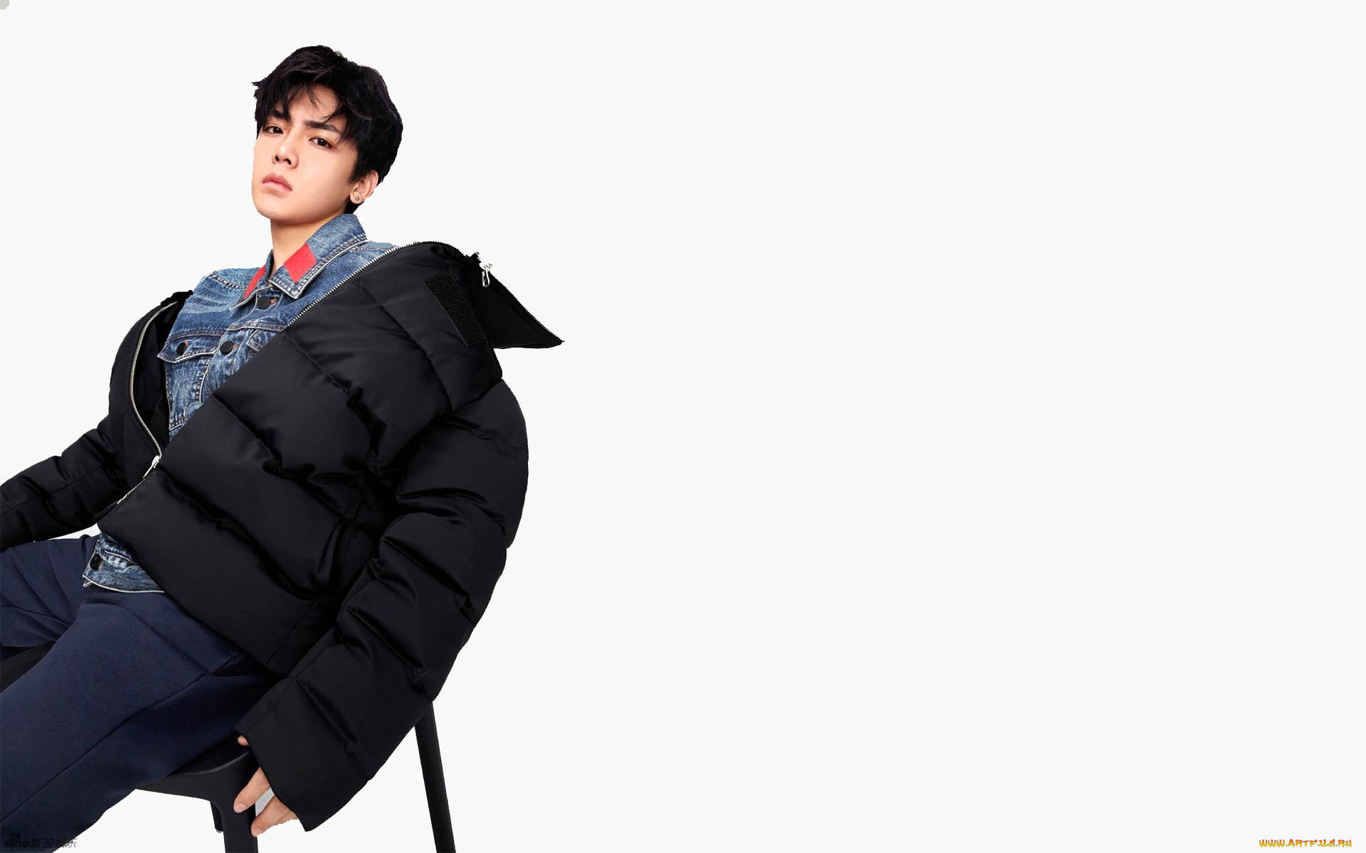 мужчины, hou, ming, hao, актер, куртка, стул