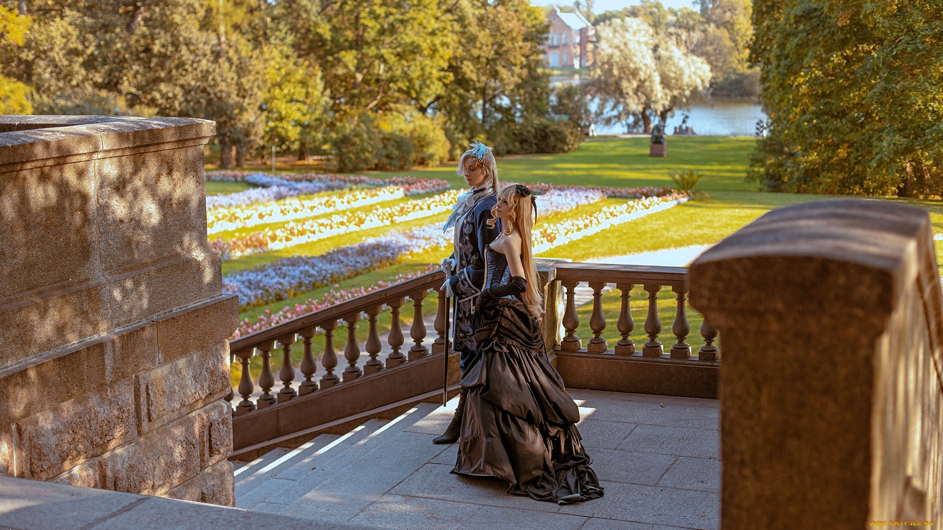 tenletters, разное, мужчина, женщина, парень, девушка, пара, образы, наряды, костюмы, косплей, дворец, лестница, сад