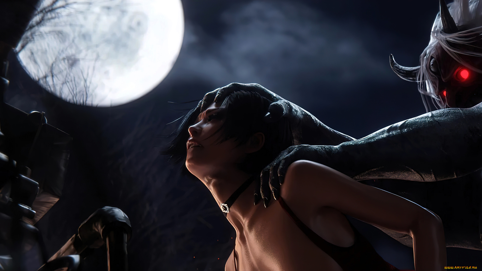 видео, игры, resident, evil, ада, вонг, луна, полнолуние, монстры