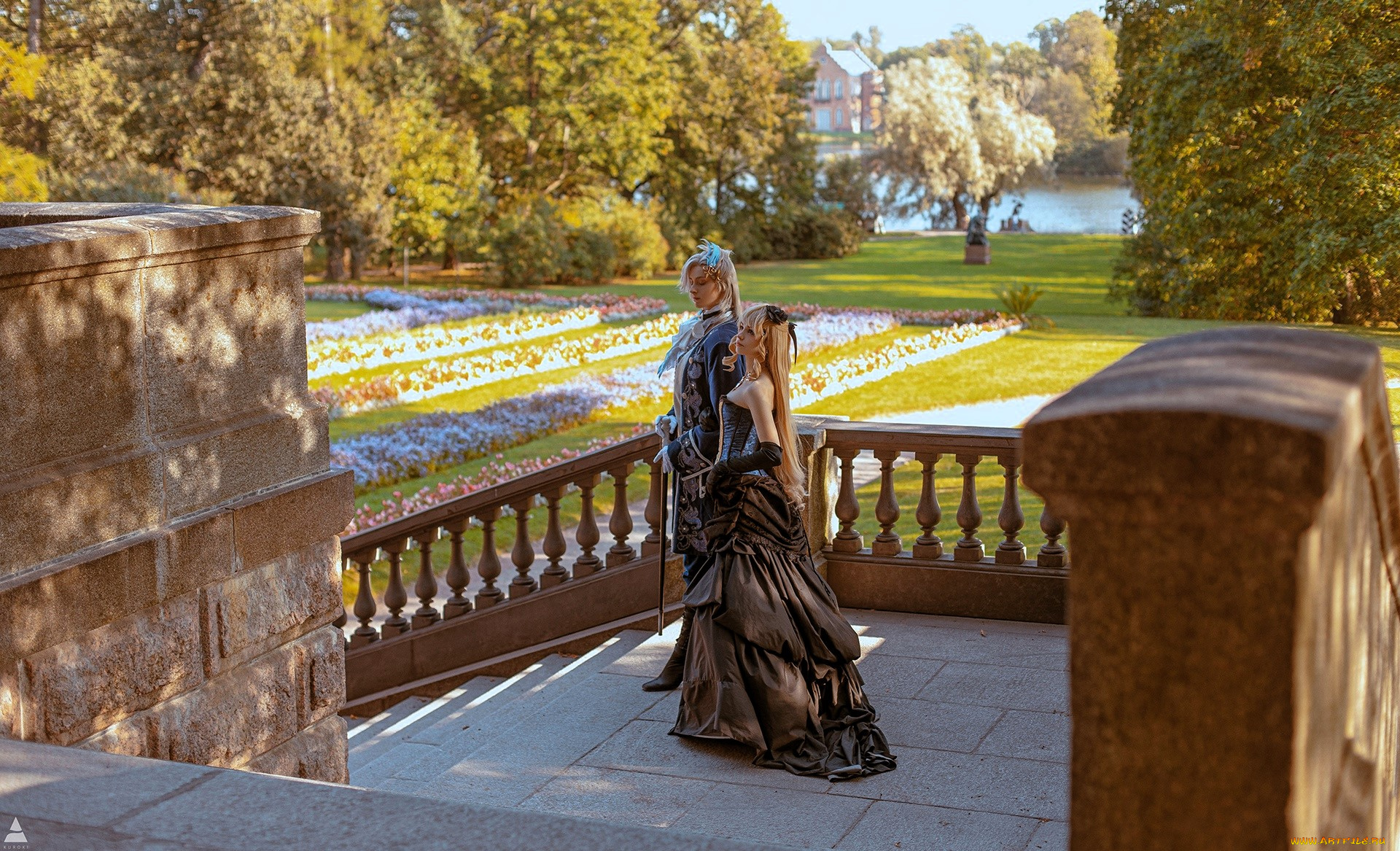 tenletters, разное, мужчина, женщина, парень, девушка, пара, образы, наряды, костюмы, косплей, дворец, лестница, сад