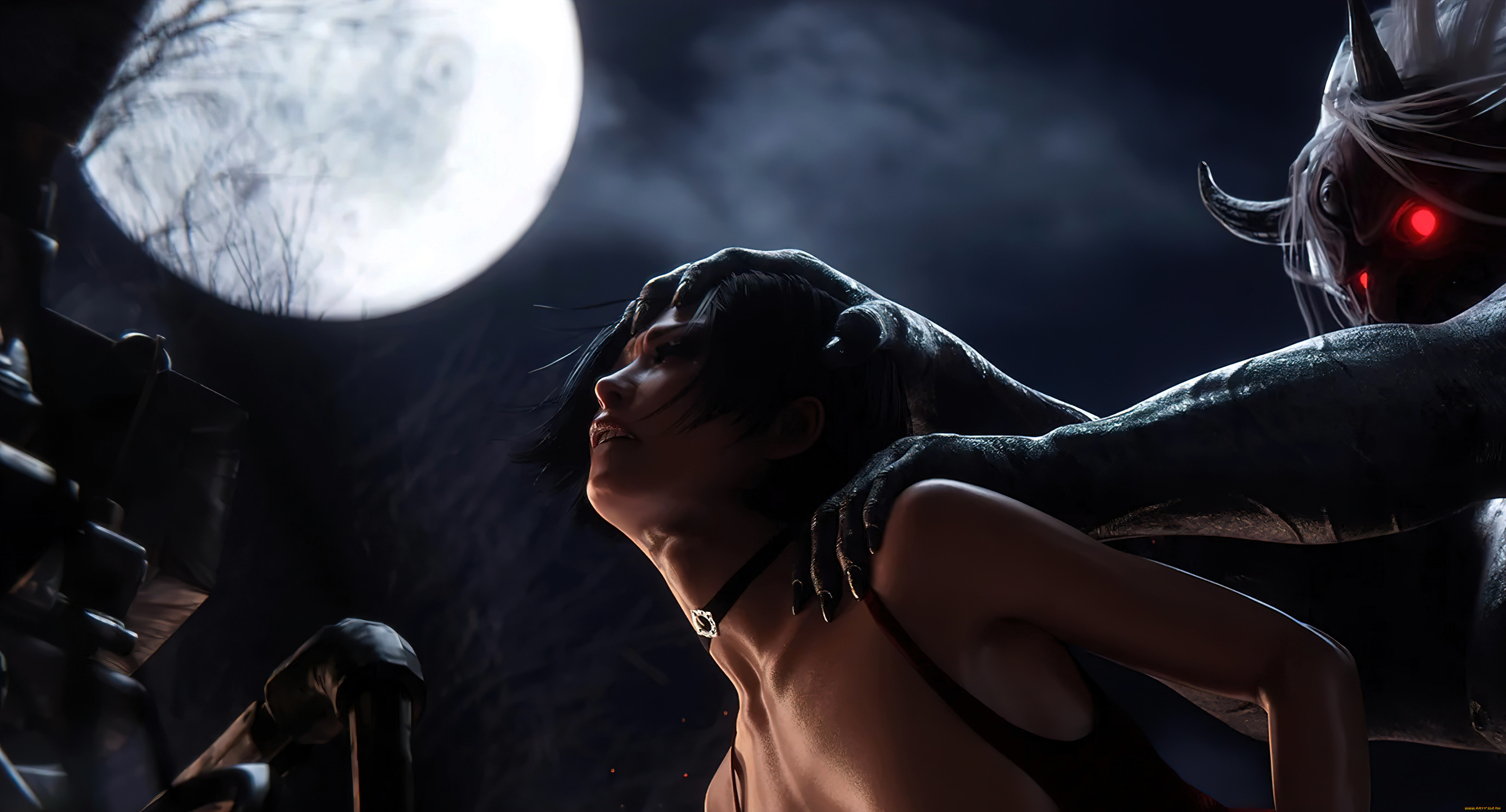 видео, игры, resident, evil, ада, вонг, луна, полнолуние, монстры