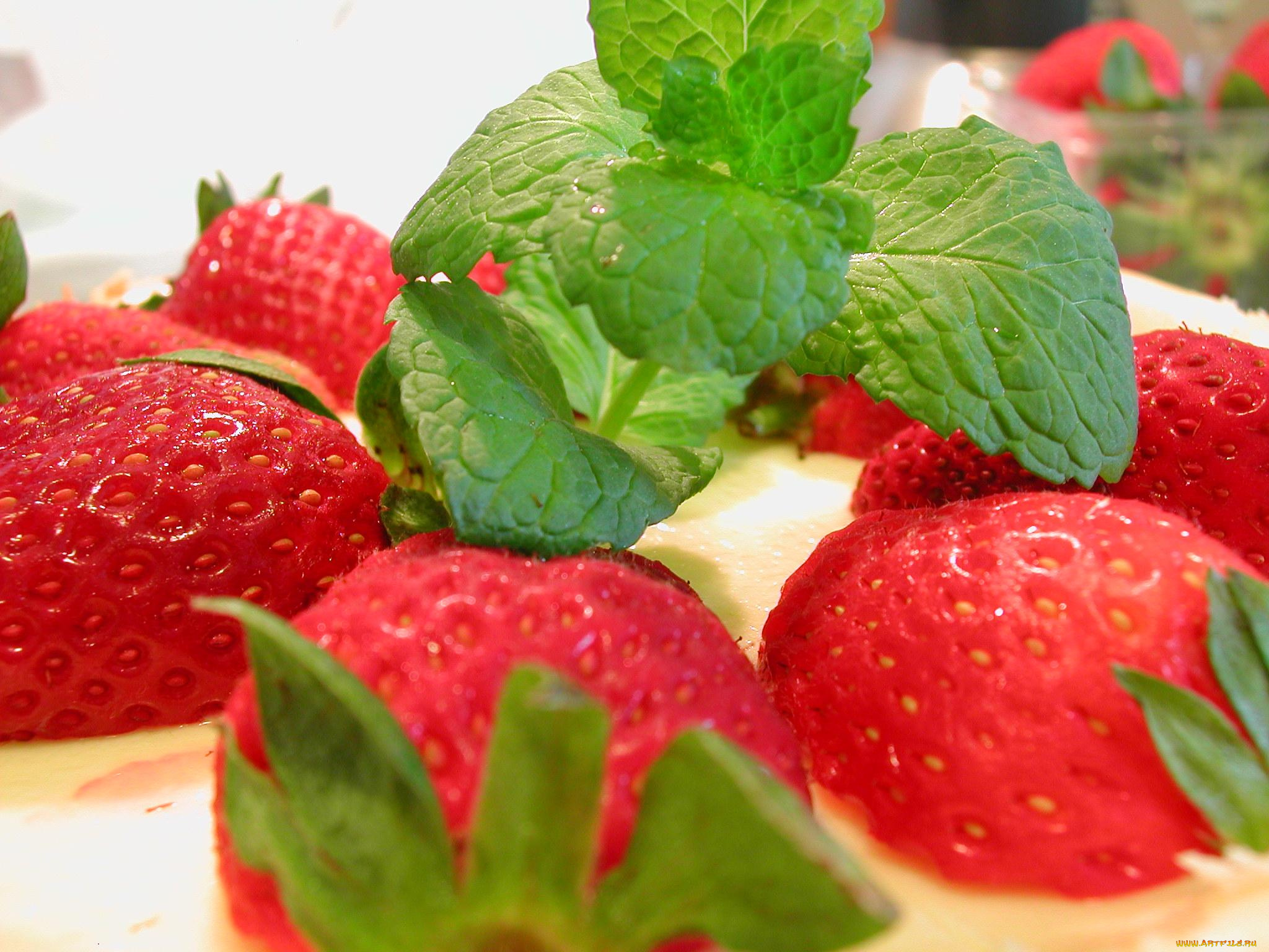 еда, клубника, земляника