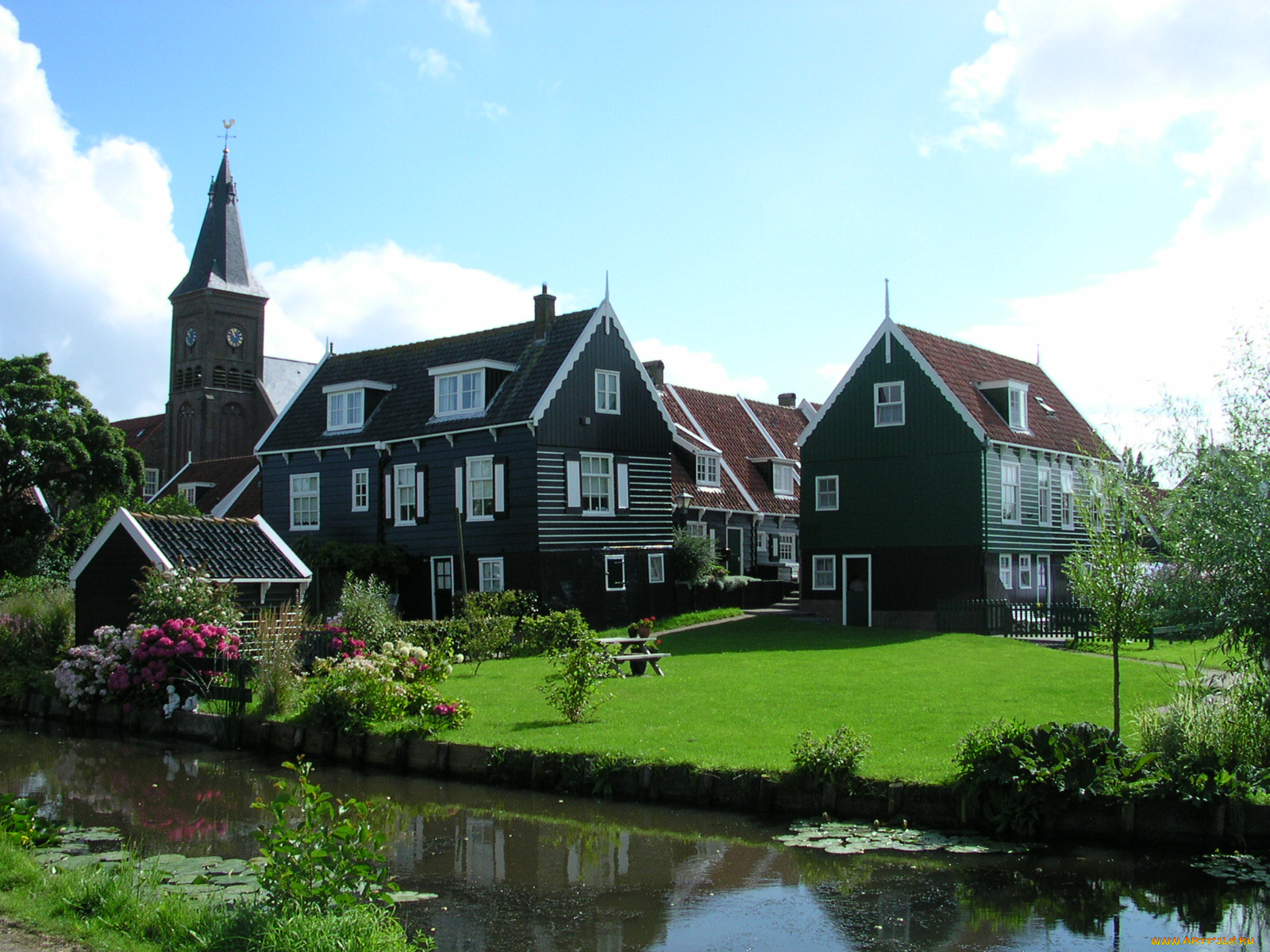 marken, village, города, здания, дома