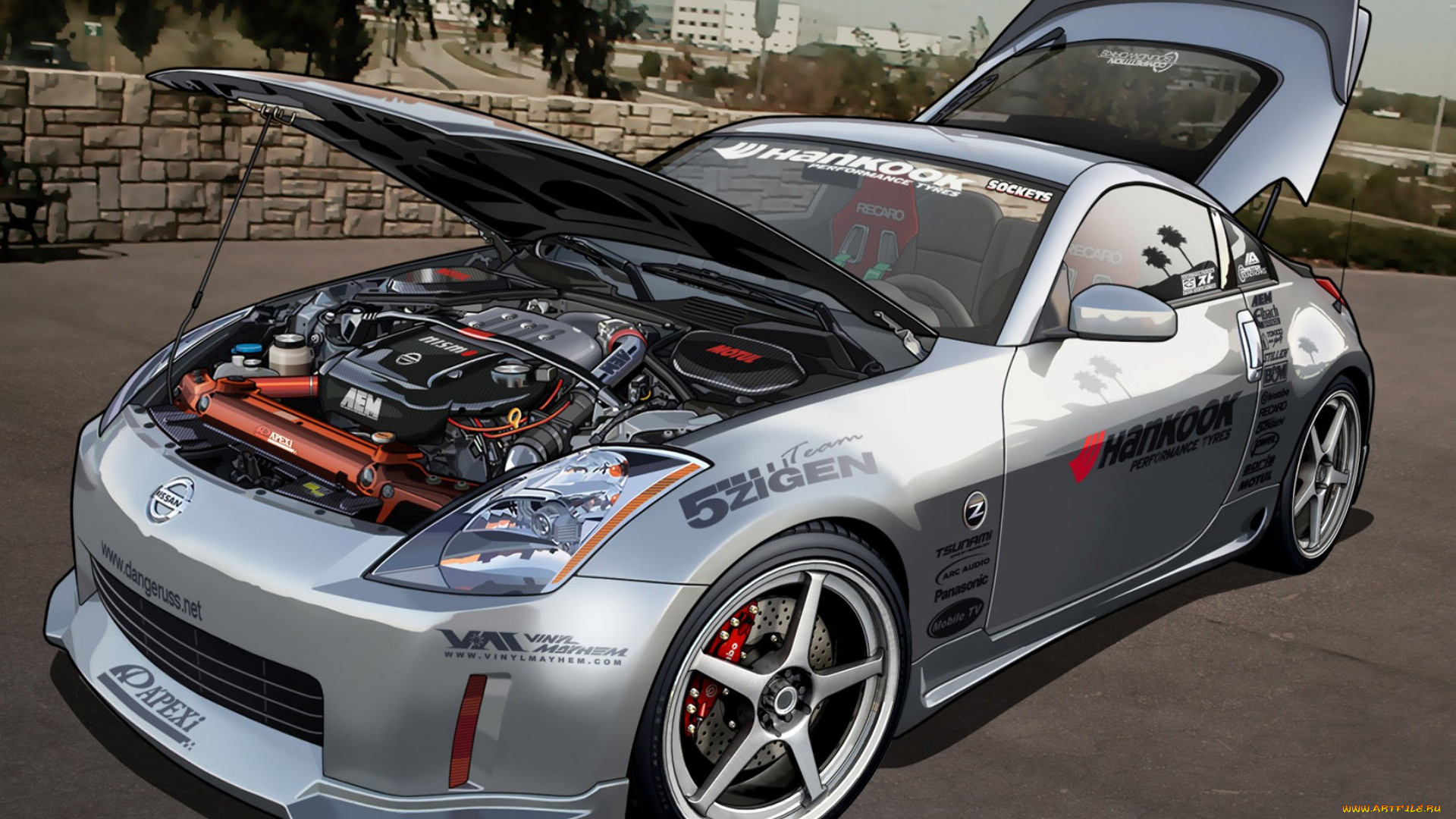 автомобили, рисованные