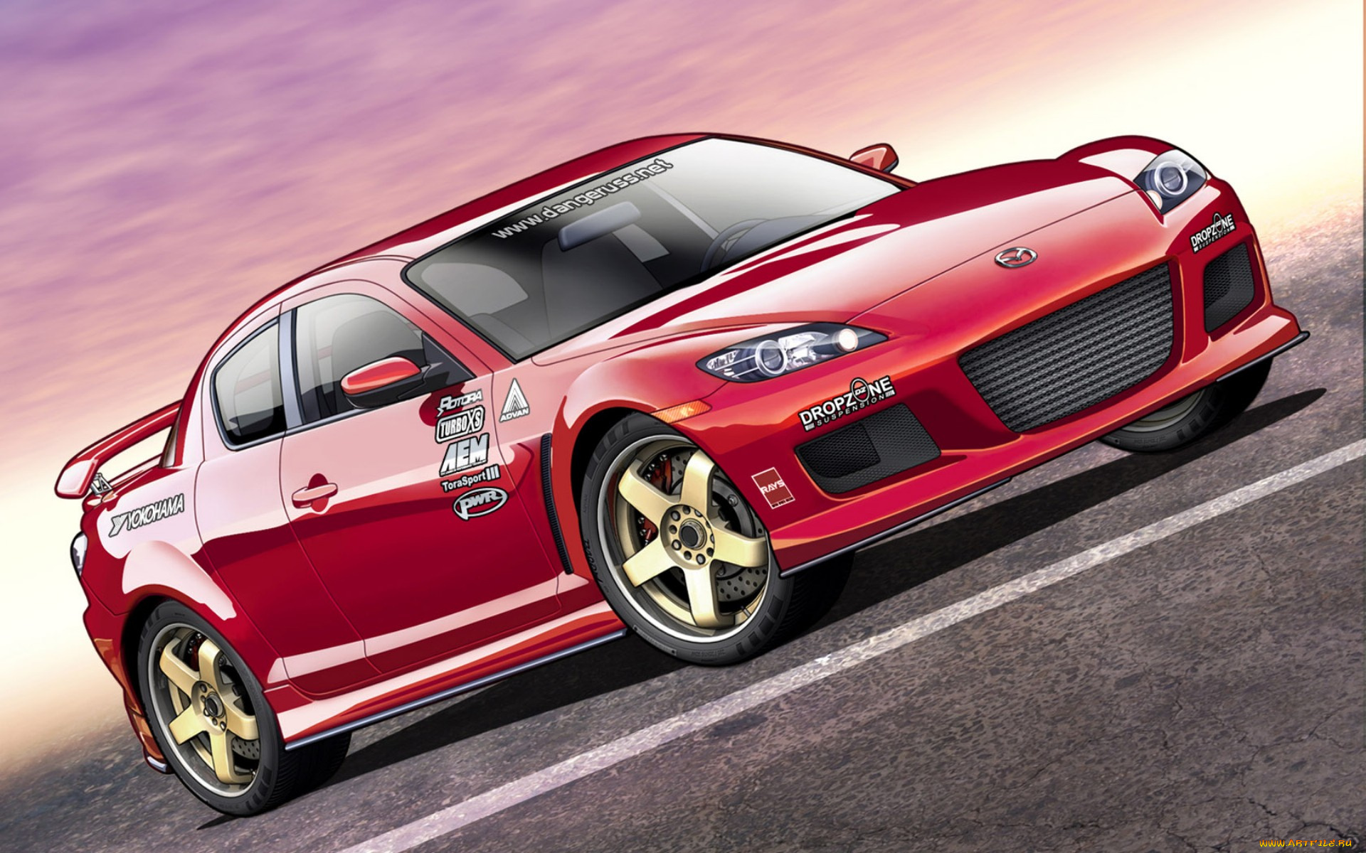 автомобили, рисованные