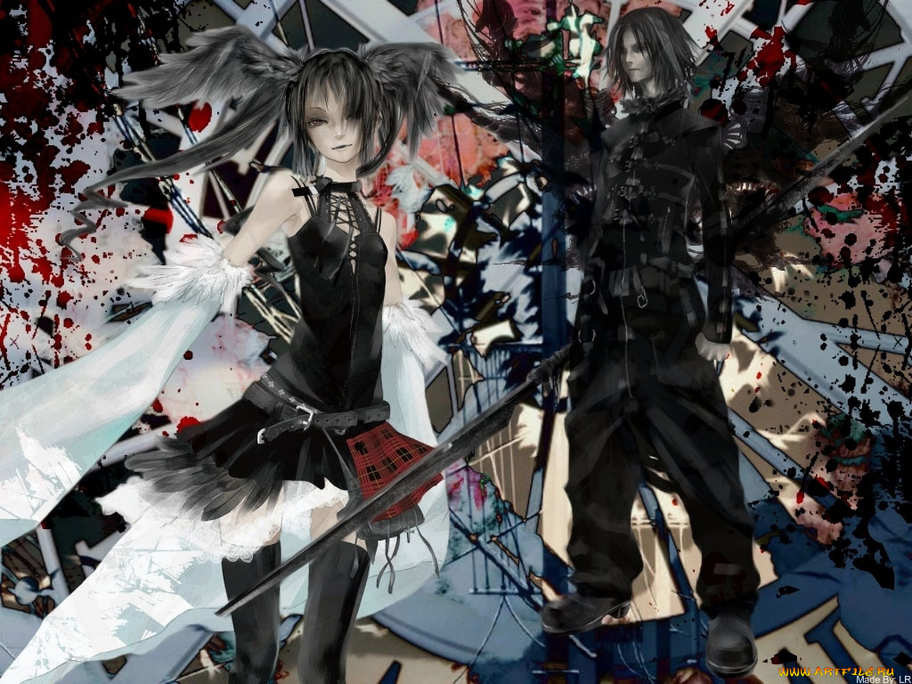 аниме, weapon, blood, technology