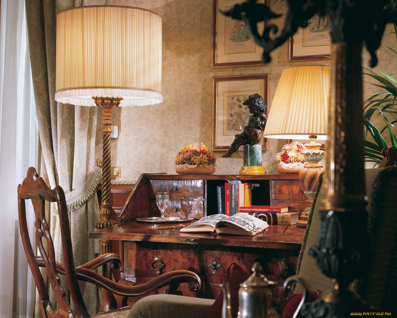 интерьер, кабинет, библиотека, офис