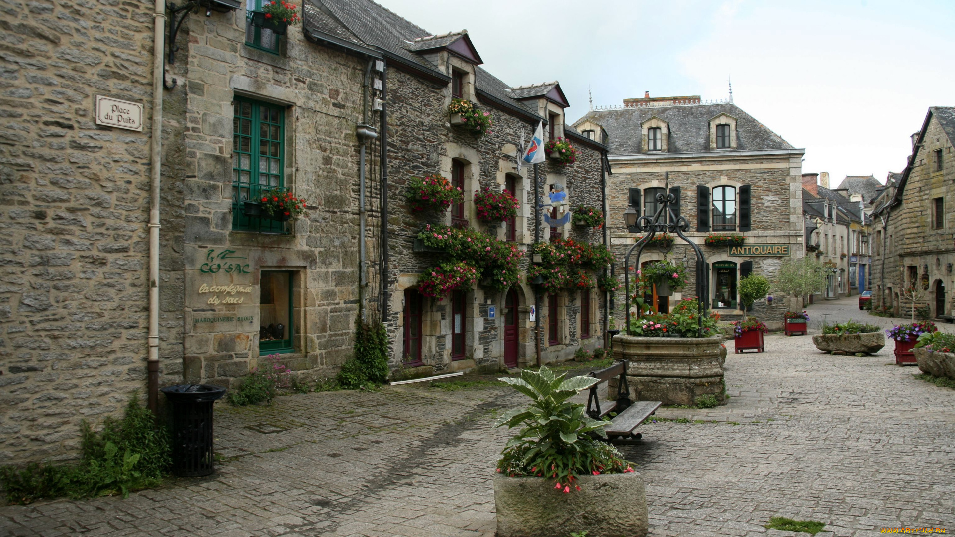 франция, бретань, рошфор, ан, тер, города, улицы, площади, набережные, дома, улица, цветы