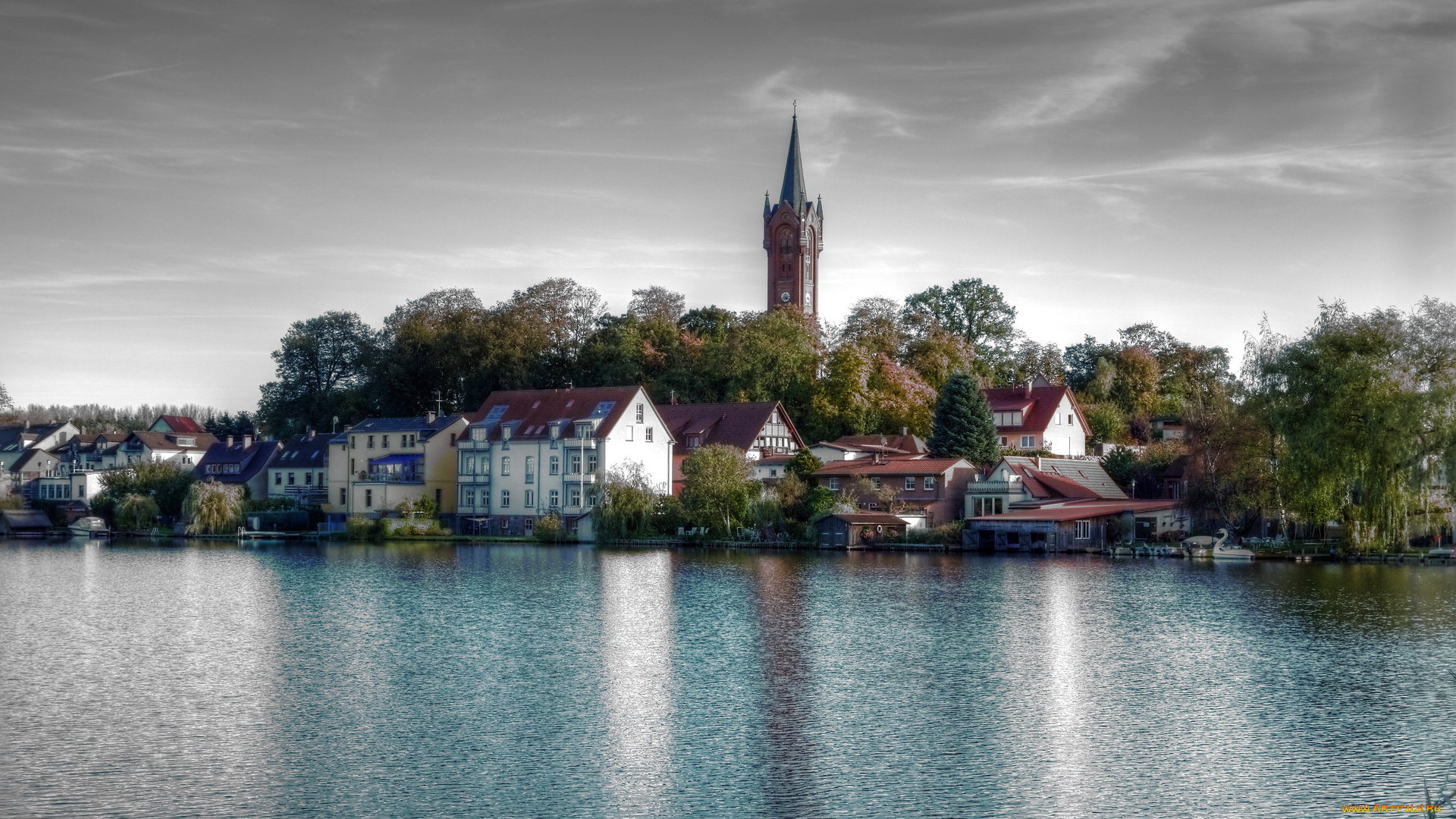 германия, фельдбергер, зеенландшафт, города, улицы, площади, набережные, река, дома