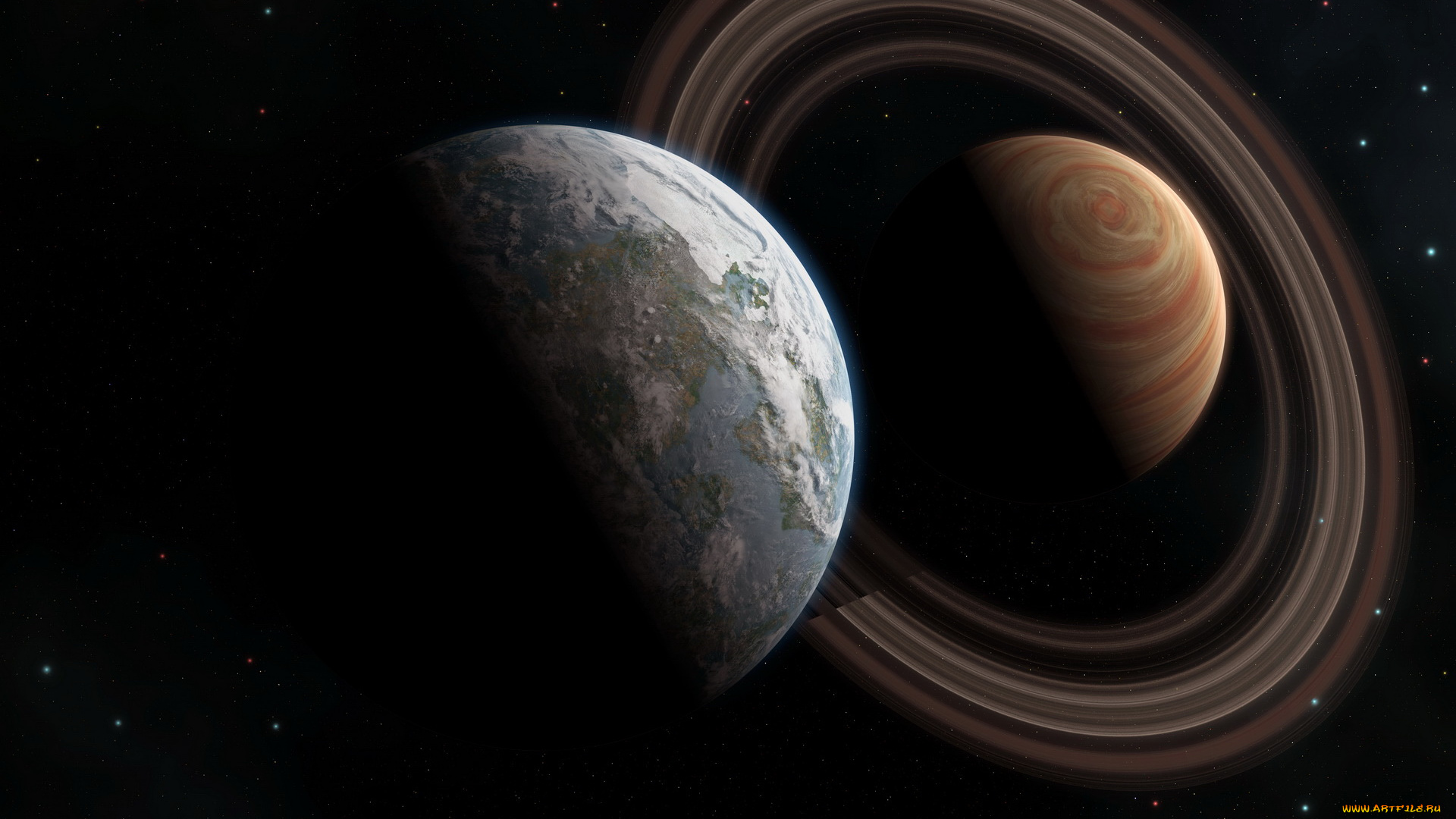 космос, арт, планеты