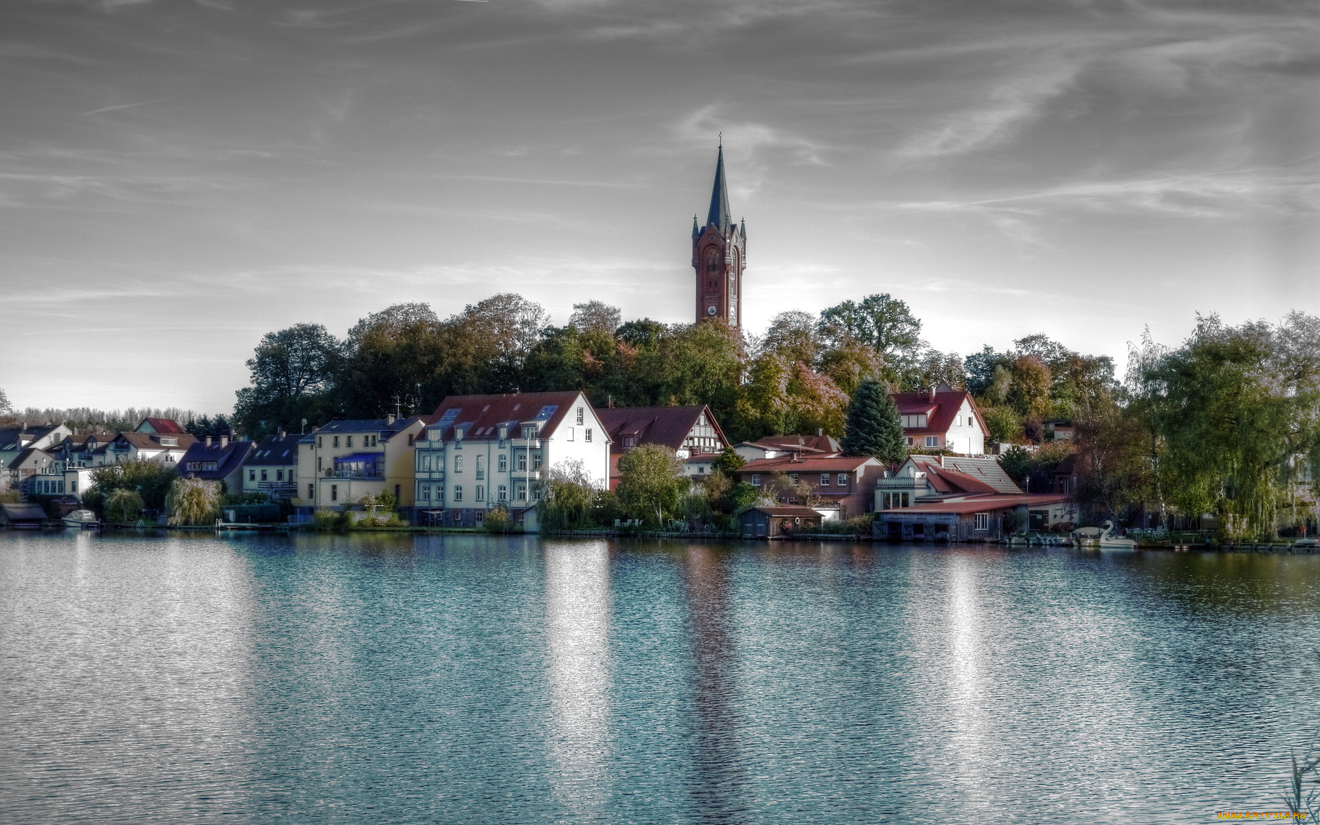 германия, фельдбергер, зеенландшафт, города, улицы, площади, набережные, река, дома