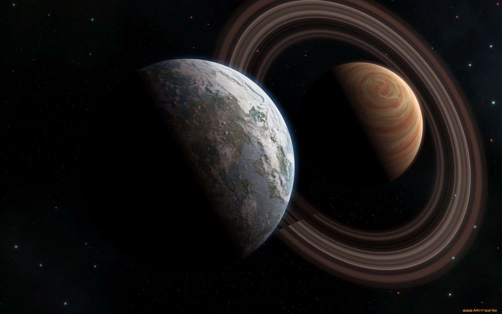 космос, арт, планеты