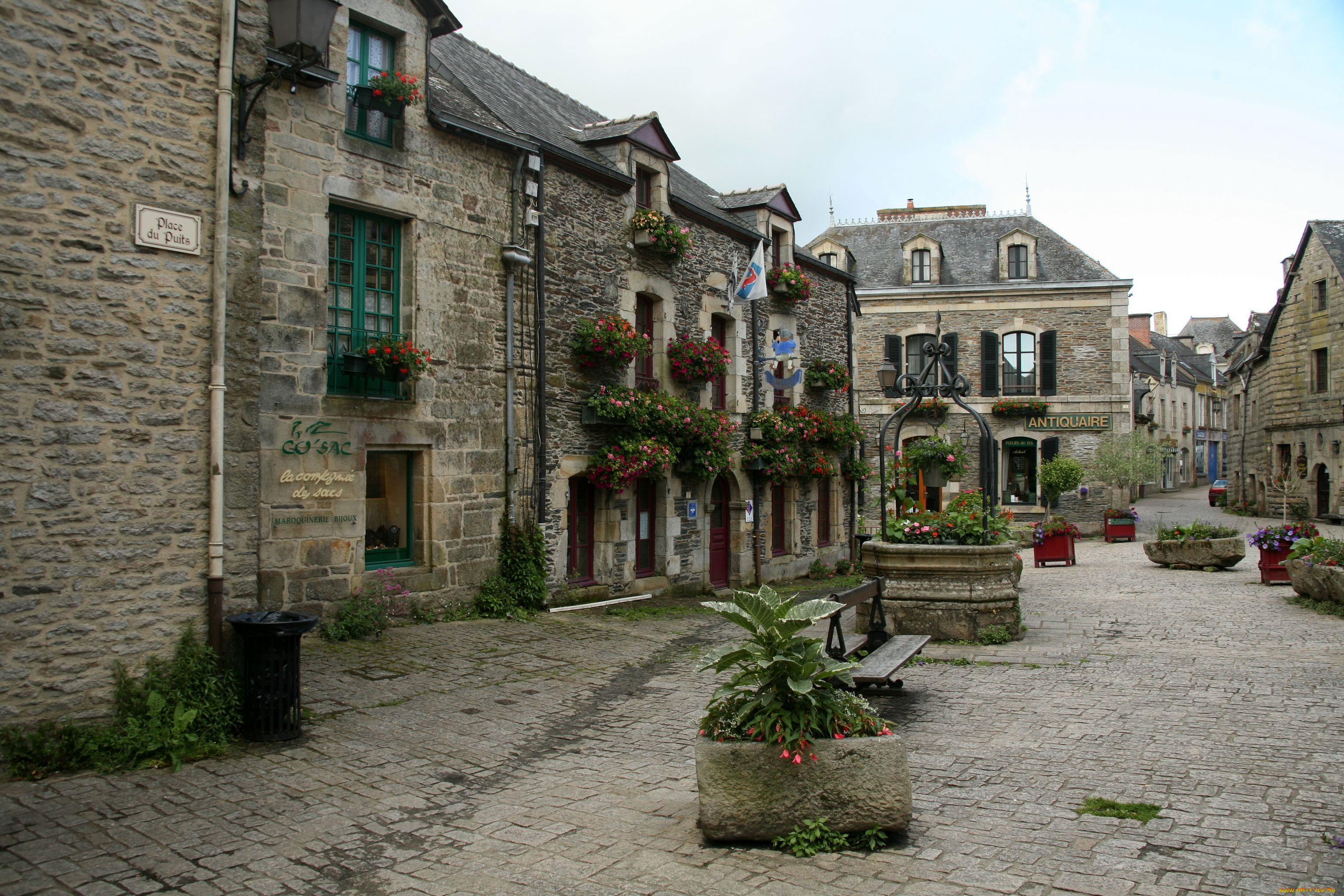 франция, бретань, рошфор, ан, тер, города, улицы, площади, набережные, дома, улица, цветы