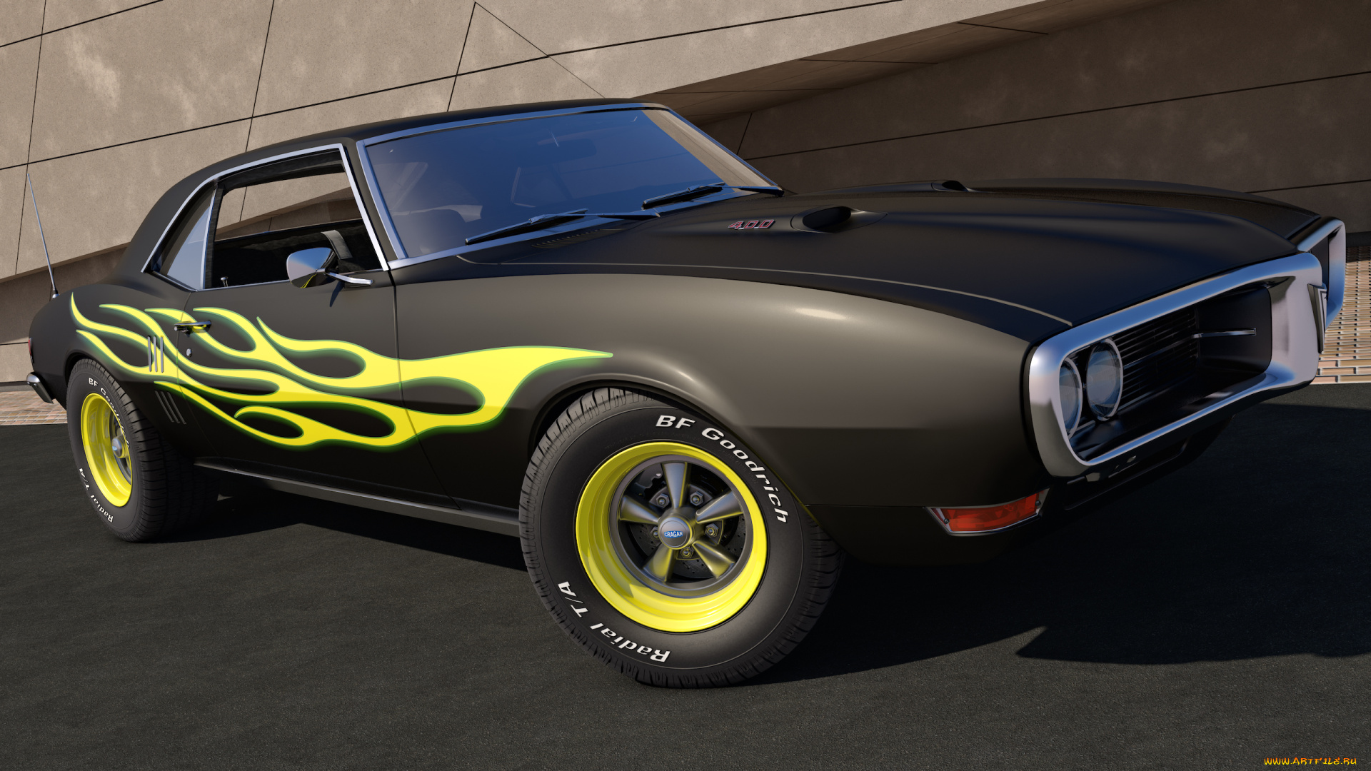 автомобили, 3д, 400, firebird, pontiac, 1968