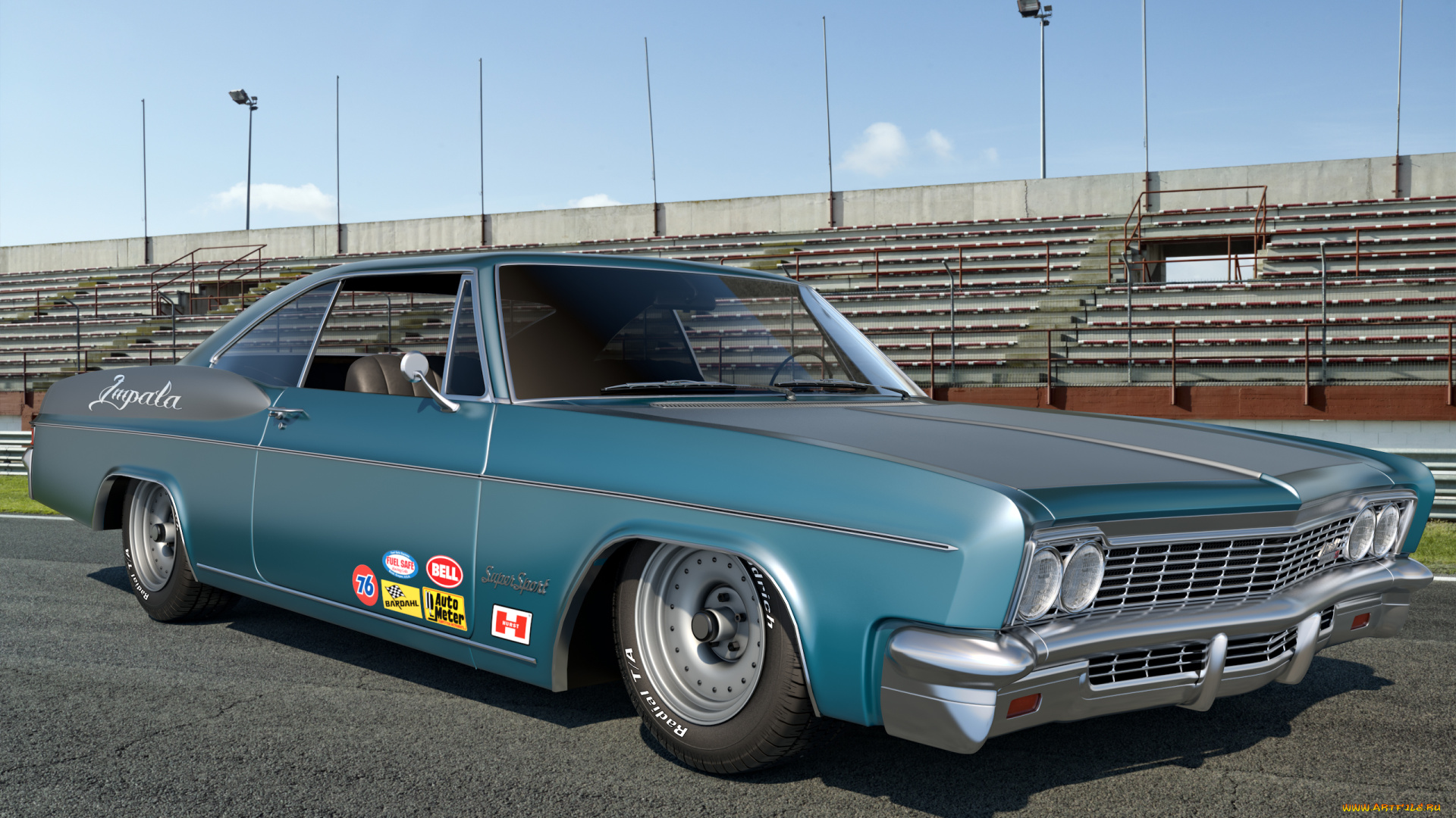 автомобили, 3д, coupe, sport, ss, impala, chevrolet, 1966