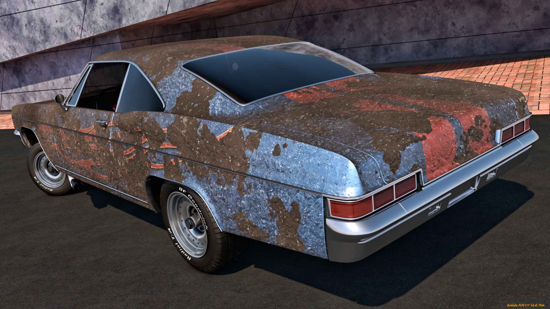 автомобили, 3д, ss, impala, chevrolet, 1966, coupe, sport