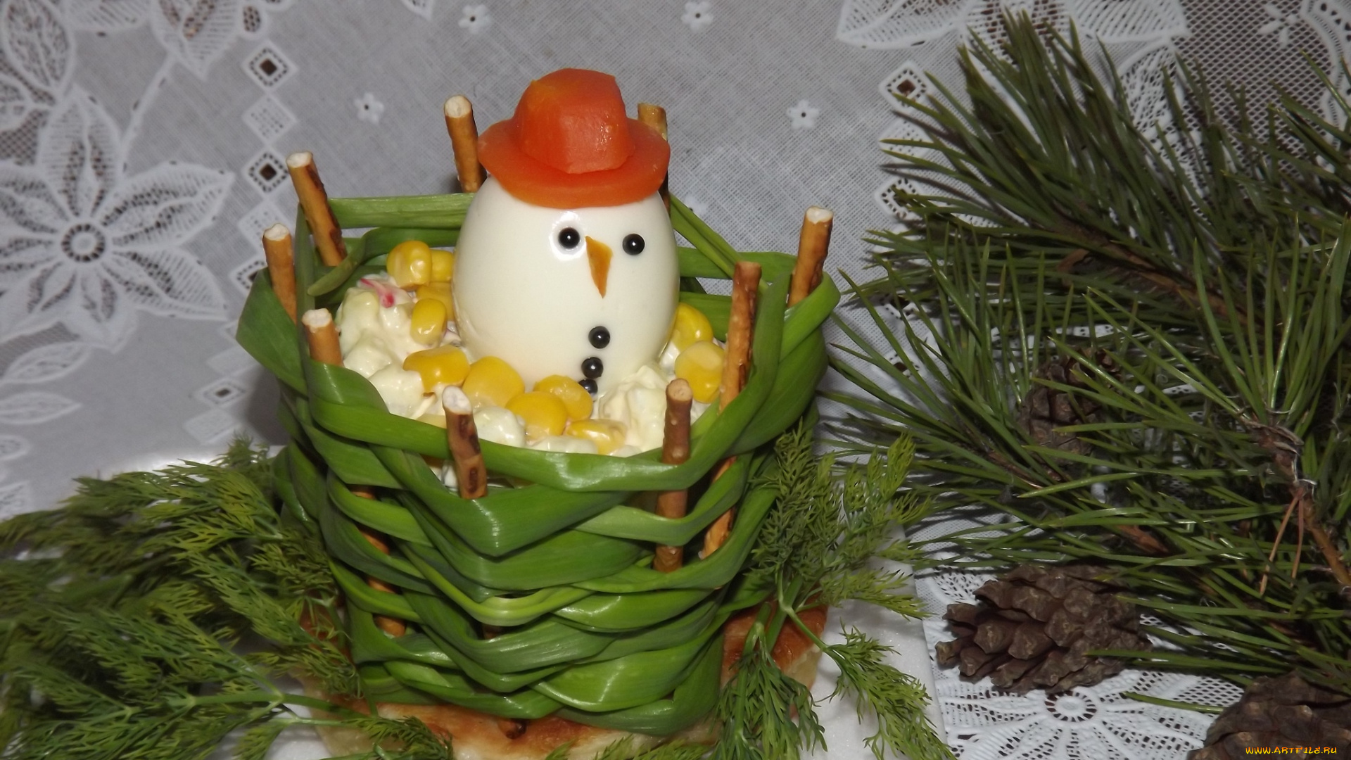 еда, салаты, , закуски, угощение, порция, праздник, салат, снеговик