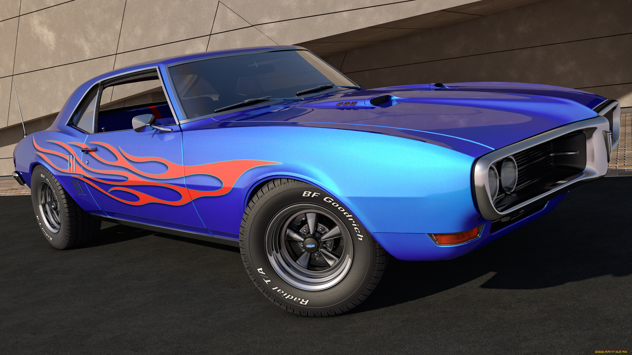 автомобили, 3д, 400, firebird, pontiac, 1968