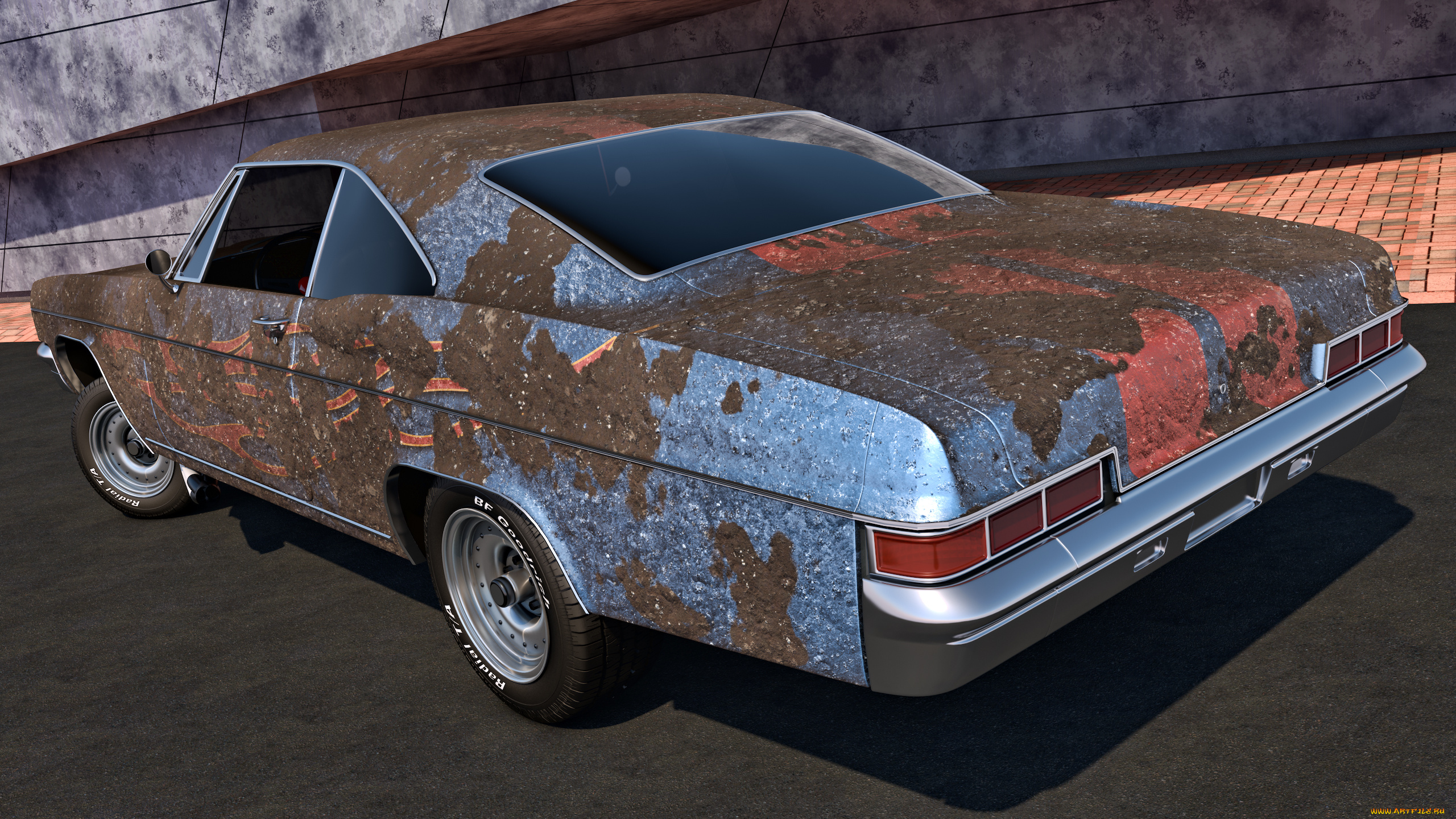 автомобили, 3д, ss, impala, chevrolet, 1966, coupe, sport