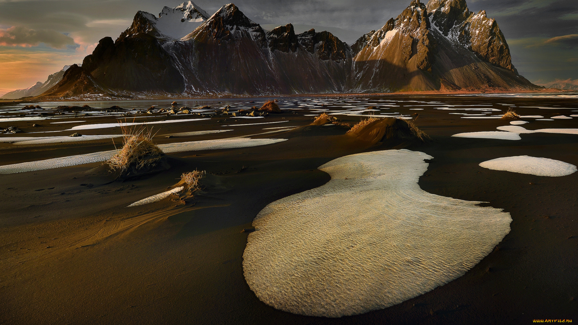 природа, побережье, скалы, остров, отлив