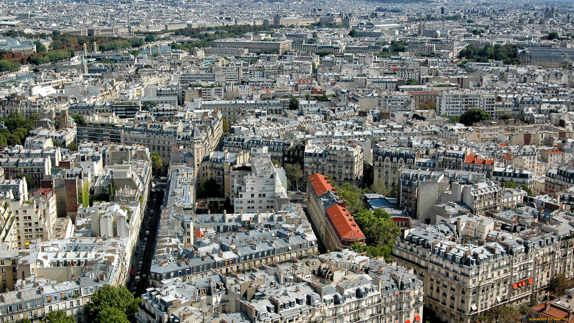 города, париж, , франция, панорама