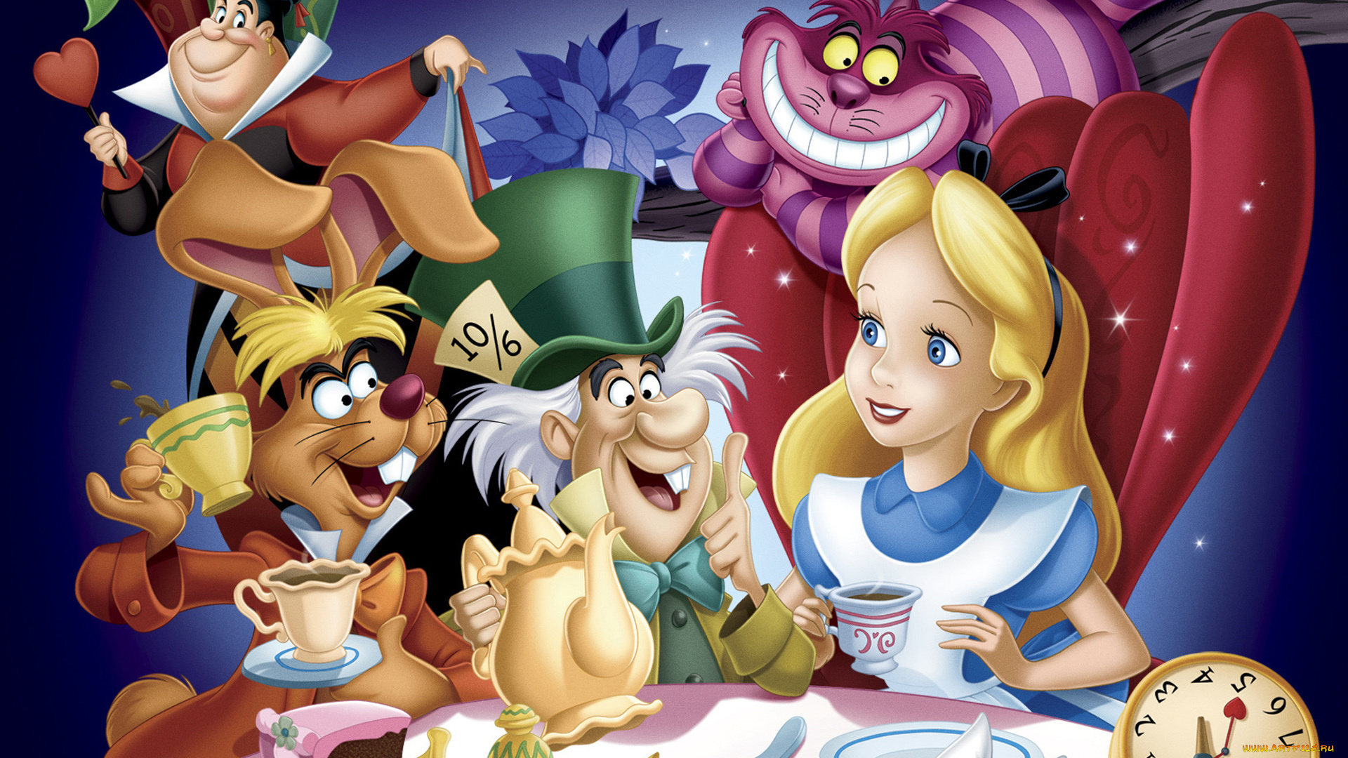 мультфильмы, alice, in, wonderland, персонажи