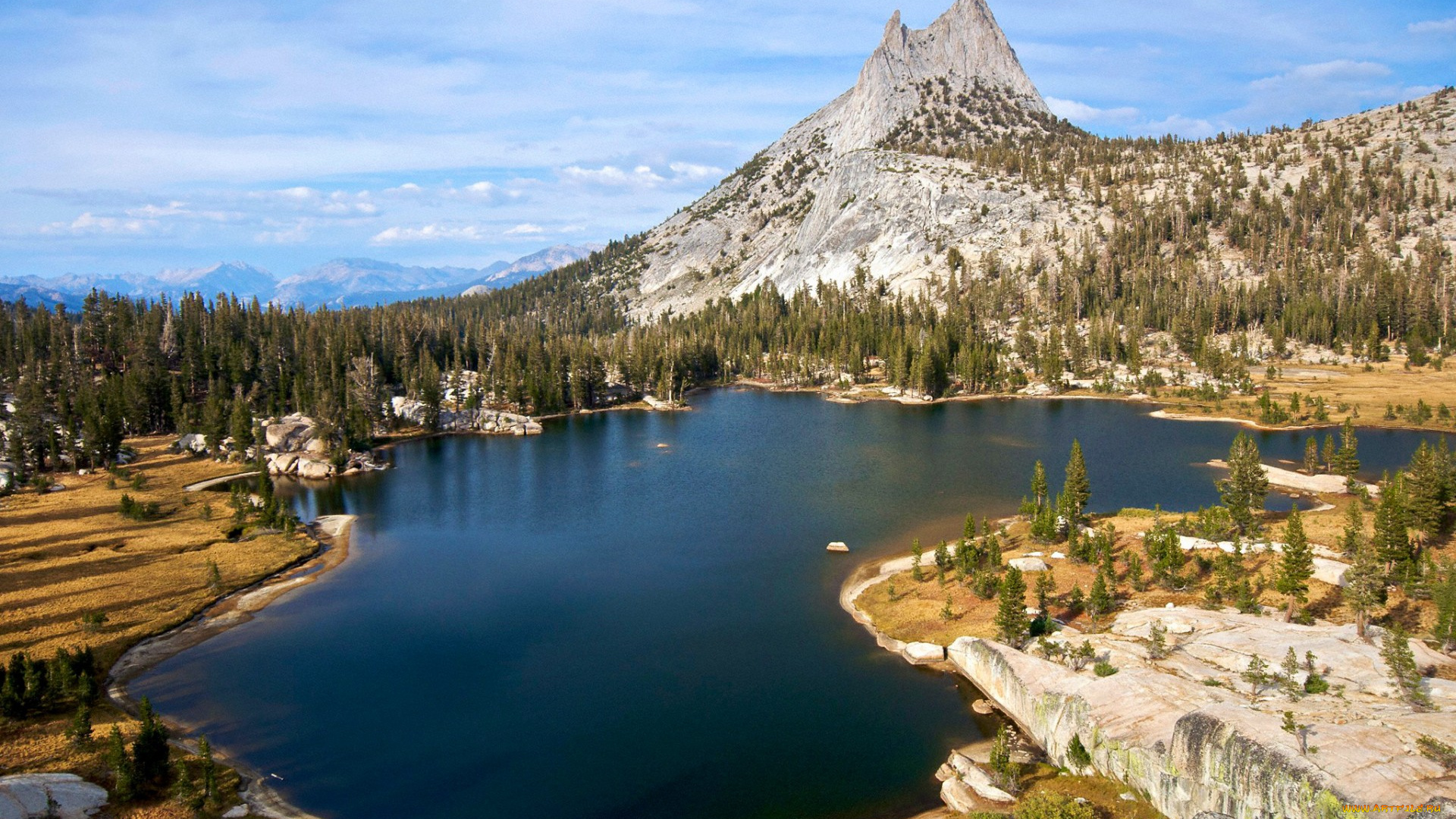 природа, горы, озеро