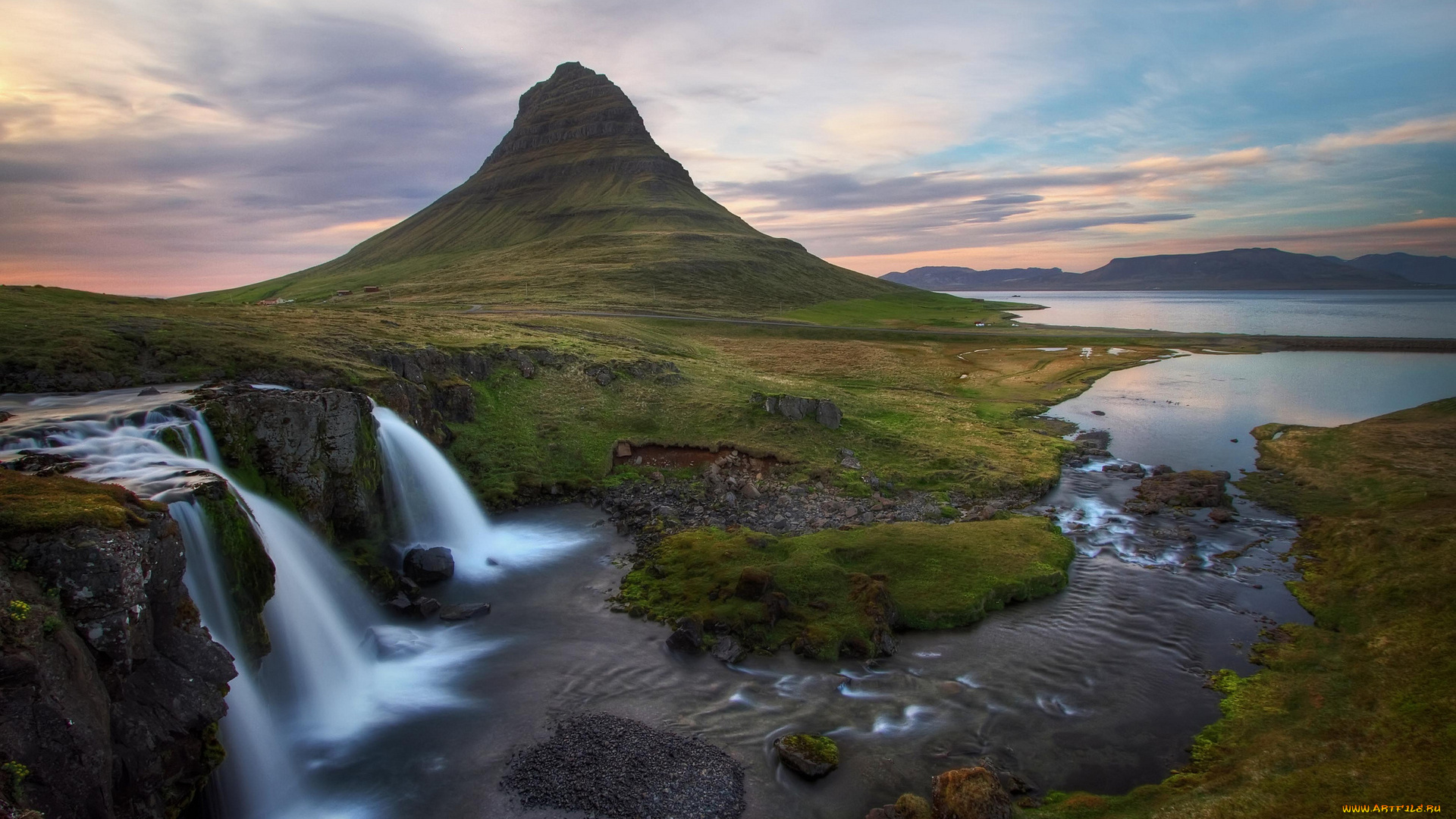 природа, водопады, камни, поток