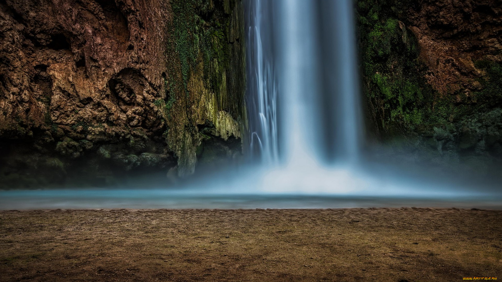 природа, водопады, поток, камни