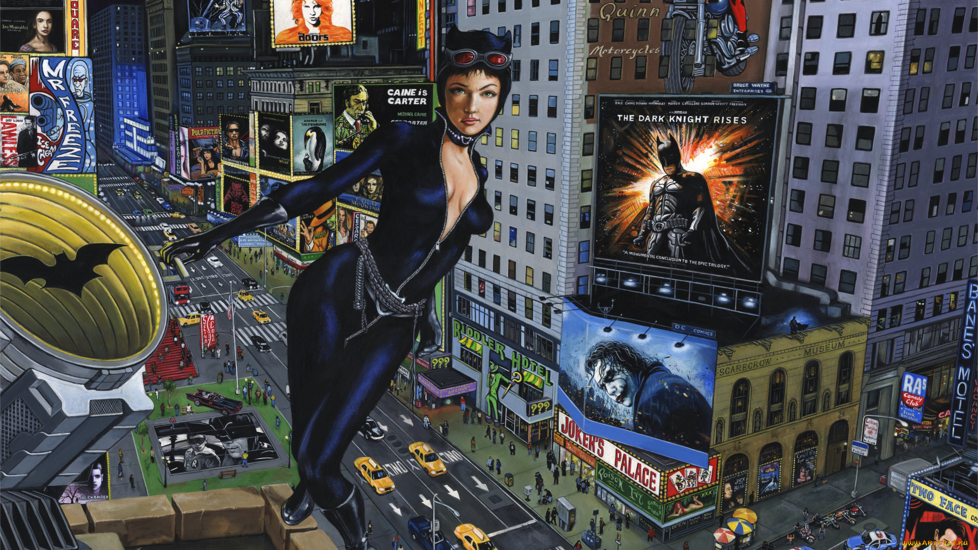 рисованное, комиксы, девушка, униформа, город, мужчина