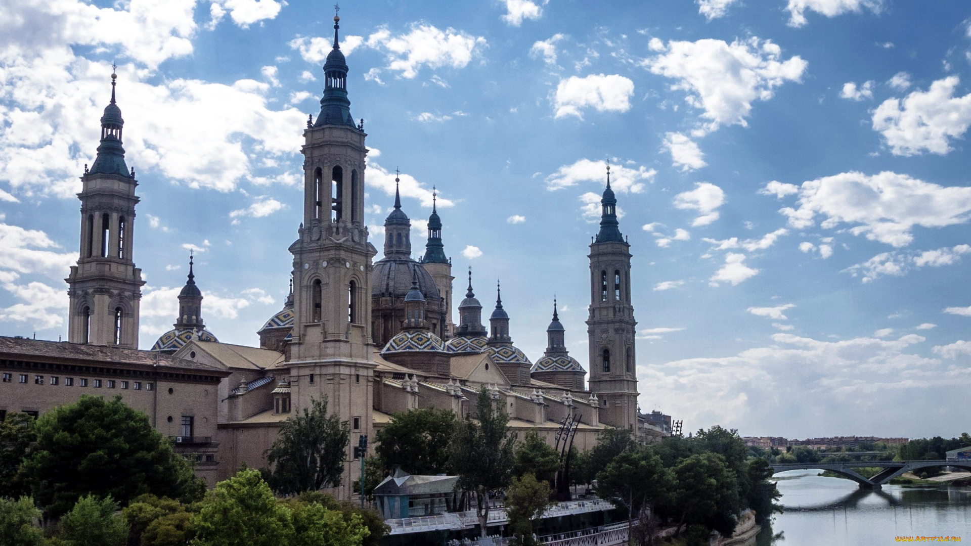 сарагоса, испания, города, -, католические, соборы, , костелы, , аббатства, сарагоса, базилика