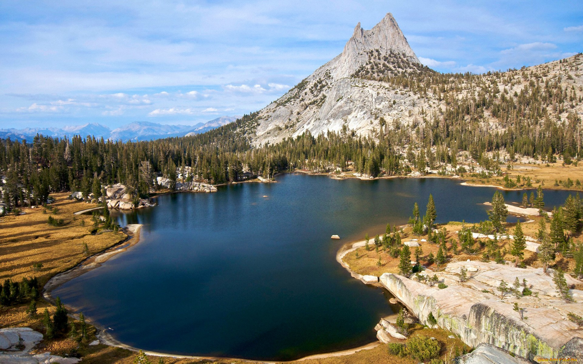 природа, горы, озеро