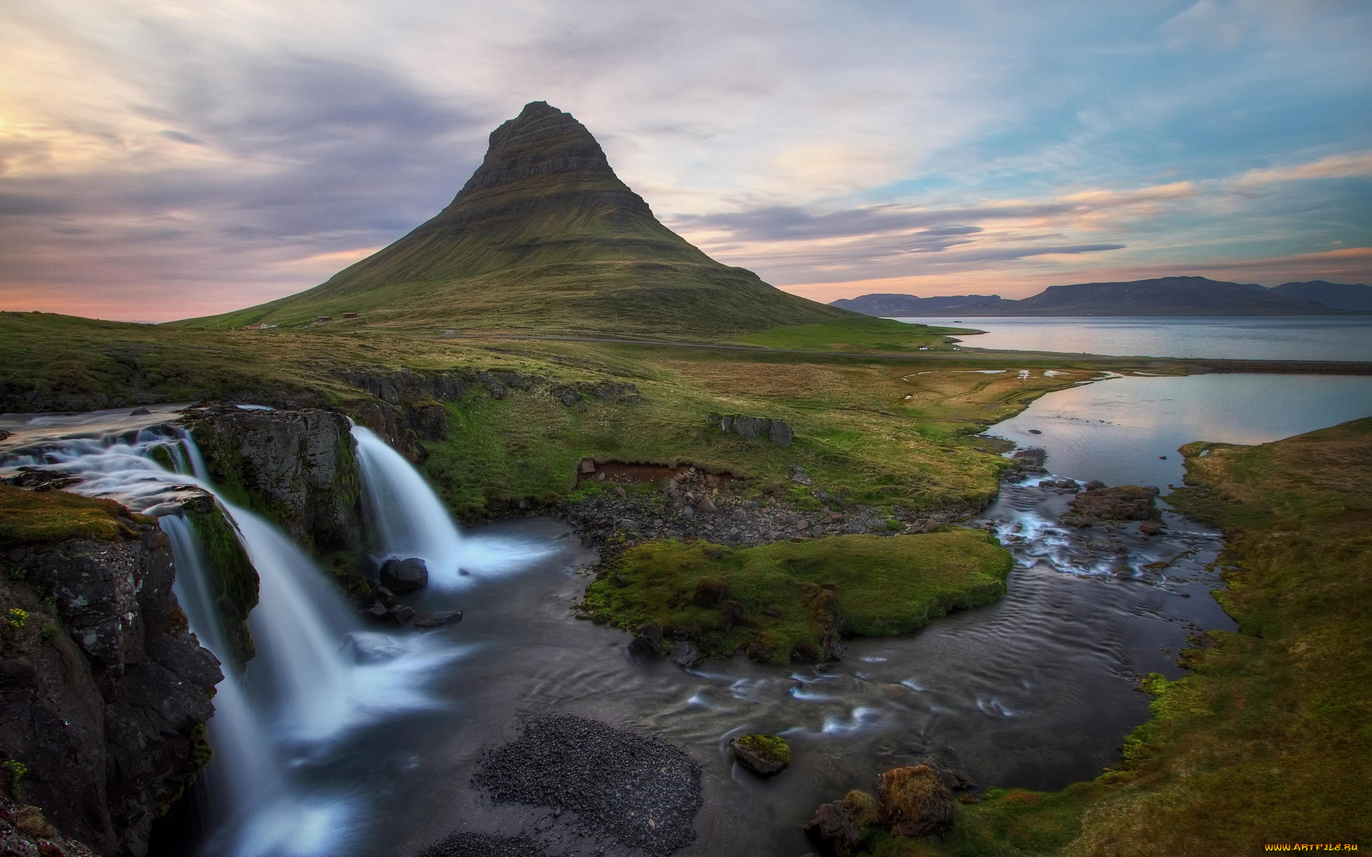 природа, водопады, камни, поток