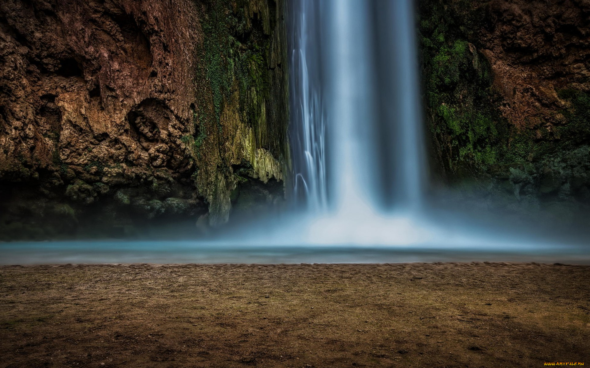 природа, водопады, поток, камни