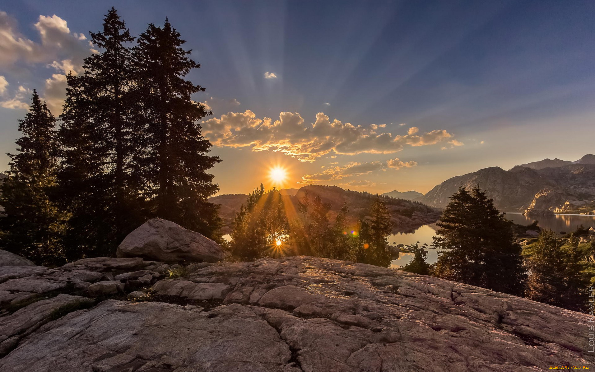 природа, восходы, закаты, закат, горы