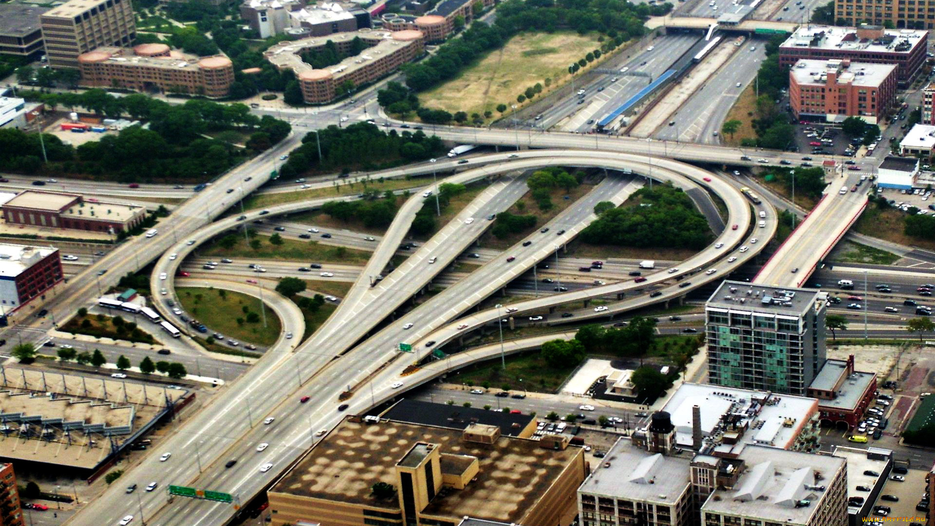 города, Чикаго, , сша, панорама