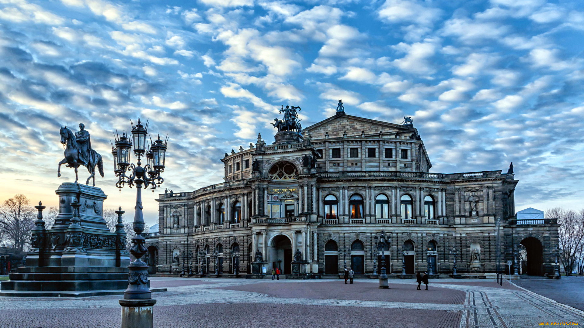 города, дрезден, , германия, фонарь, памятник, площадь