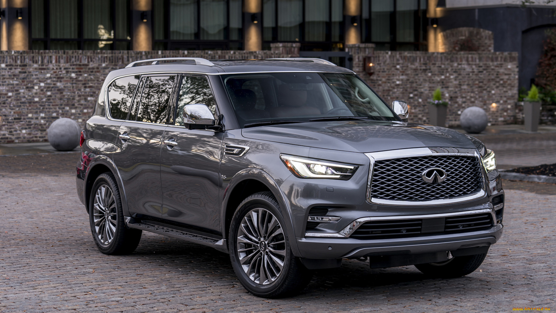 infiniti, qx80, 2018, автомобили, infiniti, qx80, серый, 2018, внедорожник